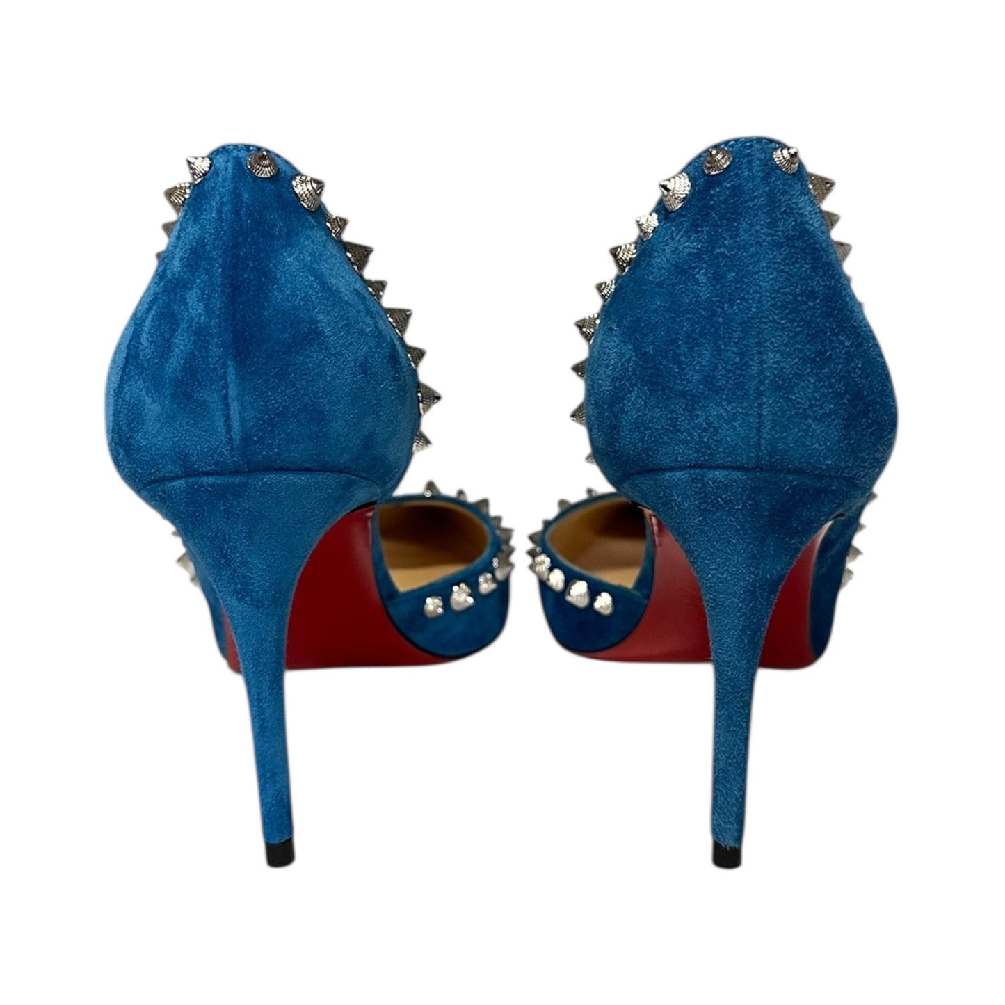 CHRISTIAN LOUBOUTIN Iriza Spike Suede Pump in Marine Blue| 36