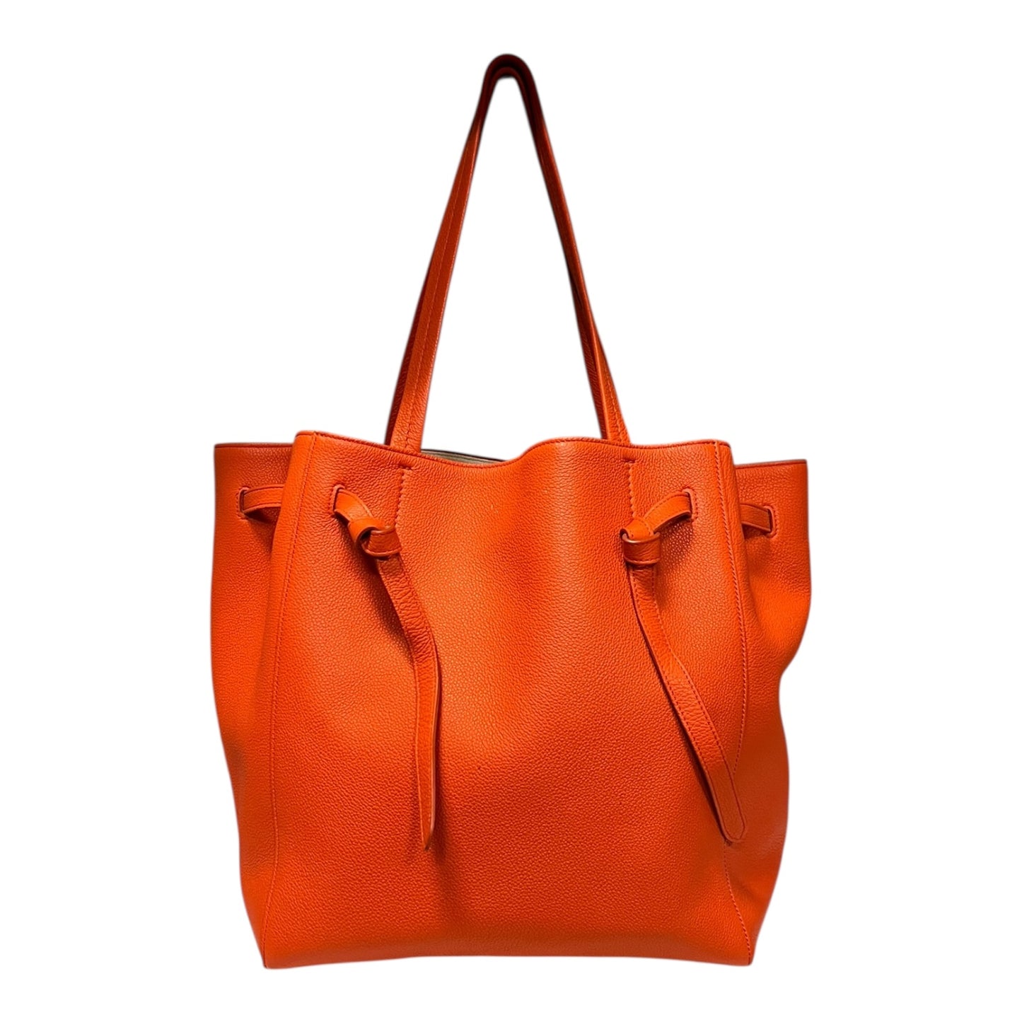 CELINE Cabas Phantom Belt Tote in Fire Coral