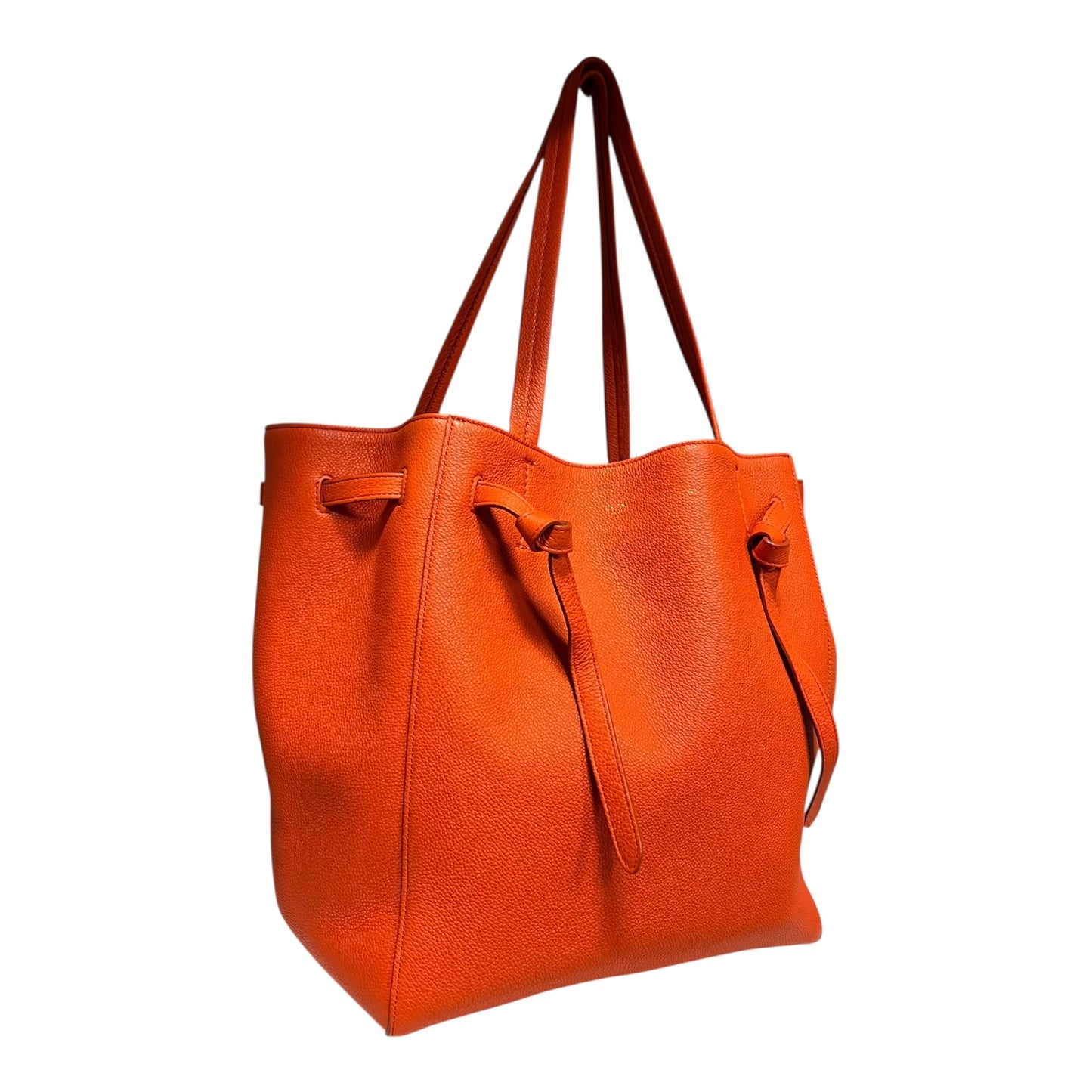 CELINE Cabas Phantom Belt Tote in Fire Coral