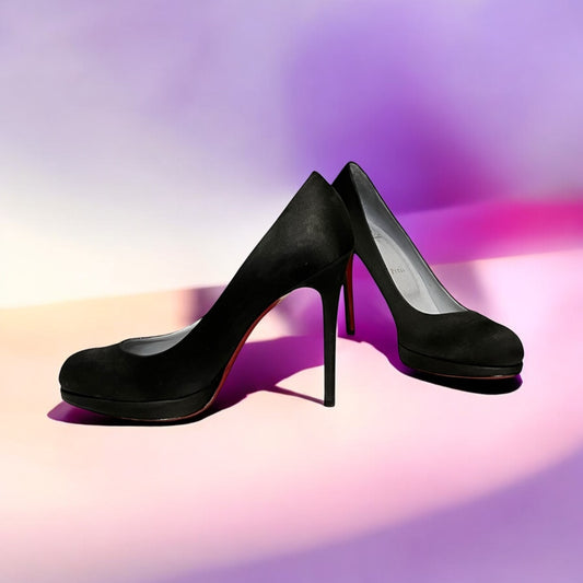 CHRISTIAN LOUBOUTIN Satin Pump in Black | 39