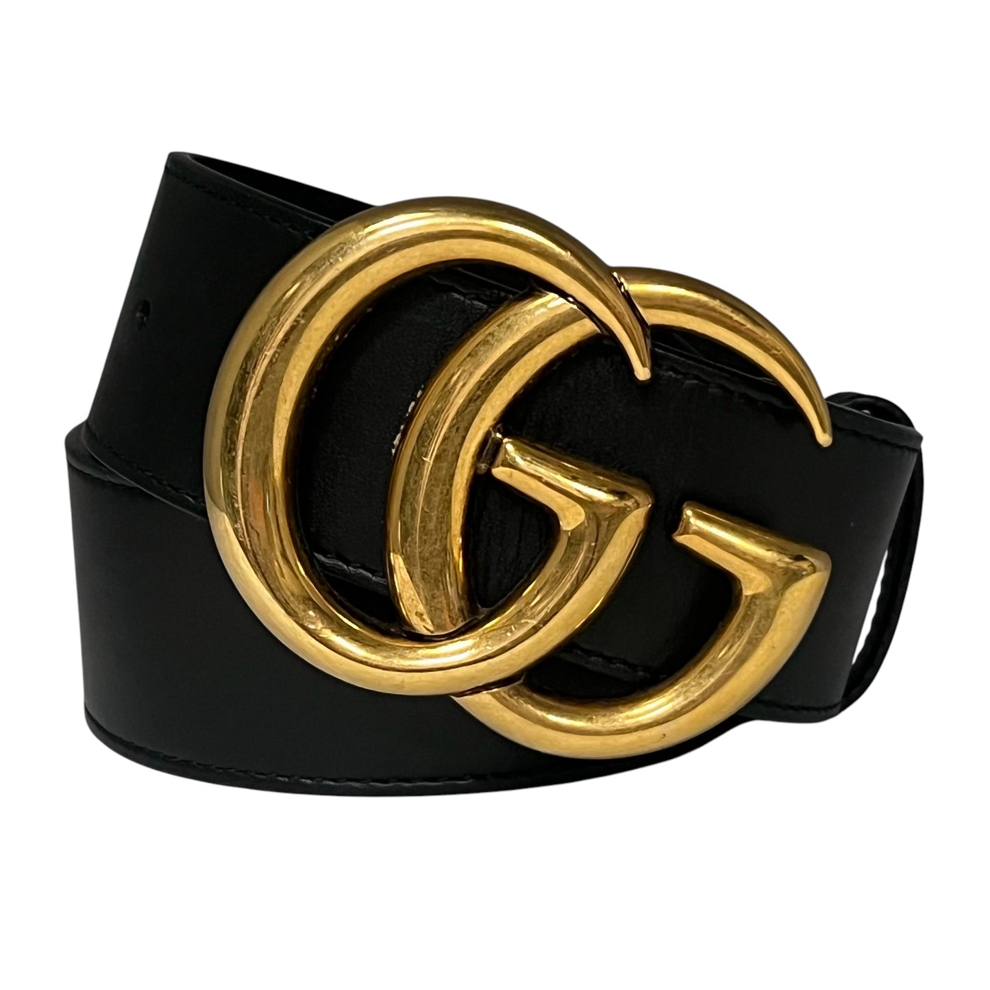 GUCCI GG Marmont Wide Belt in Black| 80; 32