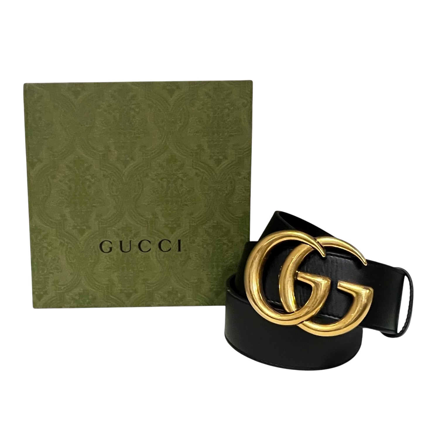 GUCCI GG Marmont Wide Belt in Black| 80; 32