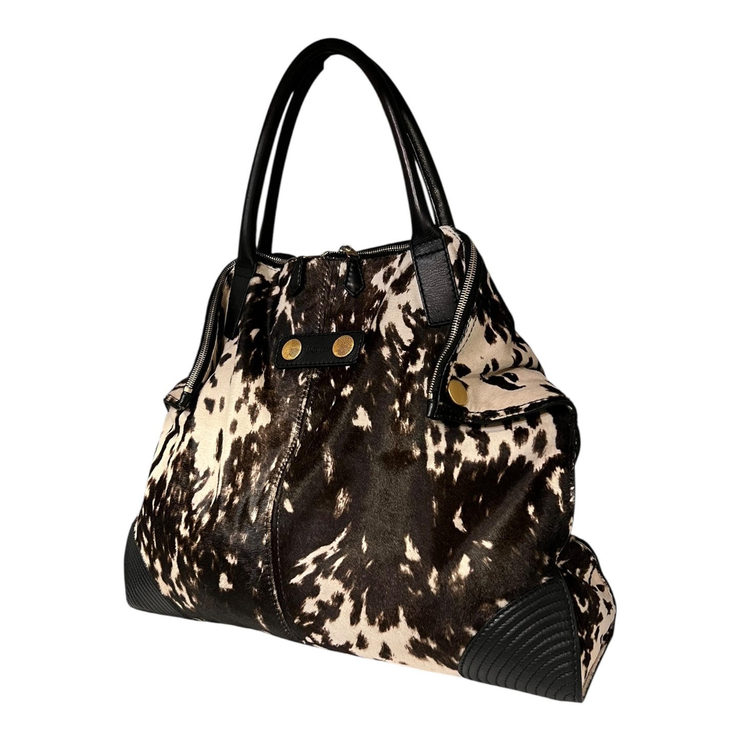 ALEXANDER MCQUEEN de Manta Tote in Brown + White Brindle
