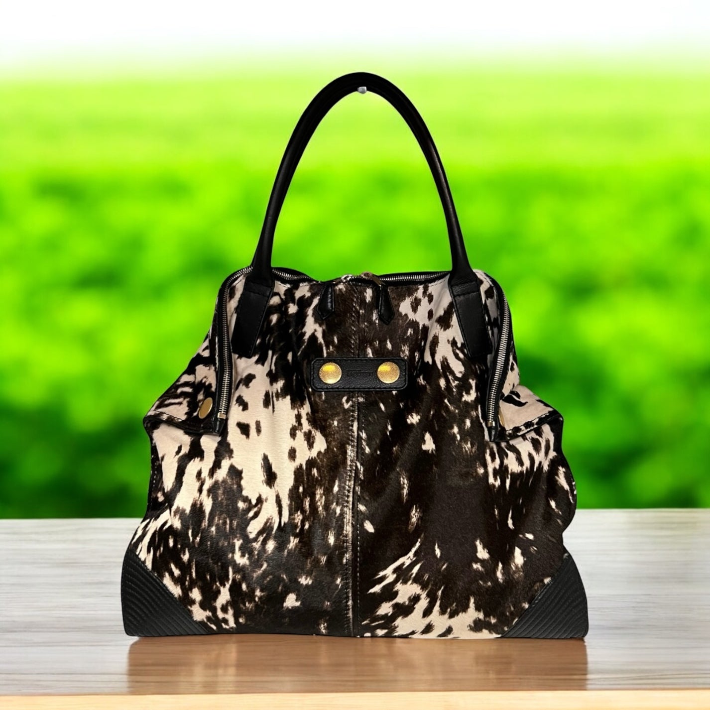 ALEXANDER MCQUEEN de Manta Tote in Brown + White Brindle