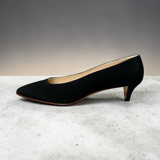 THE ROW Faille Kitten Heel Pumps in Black