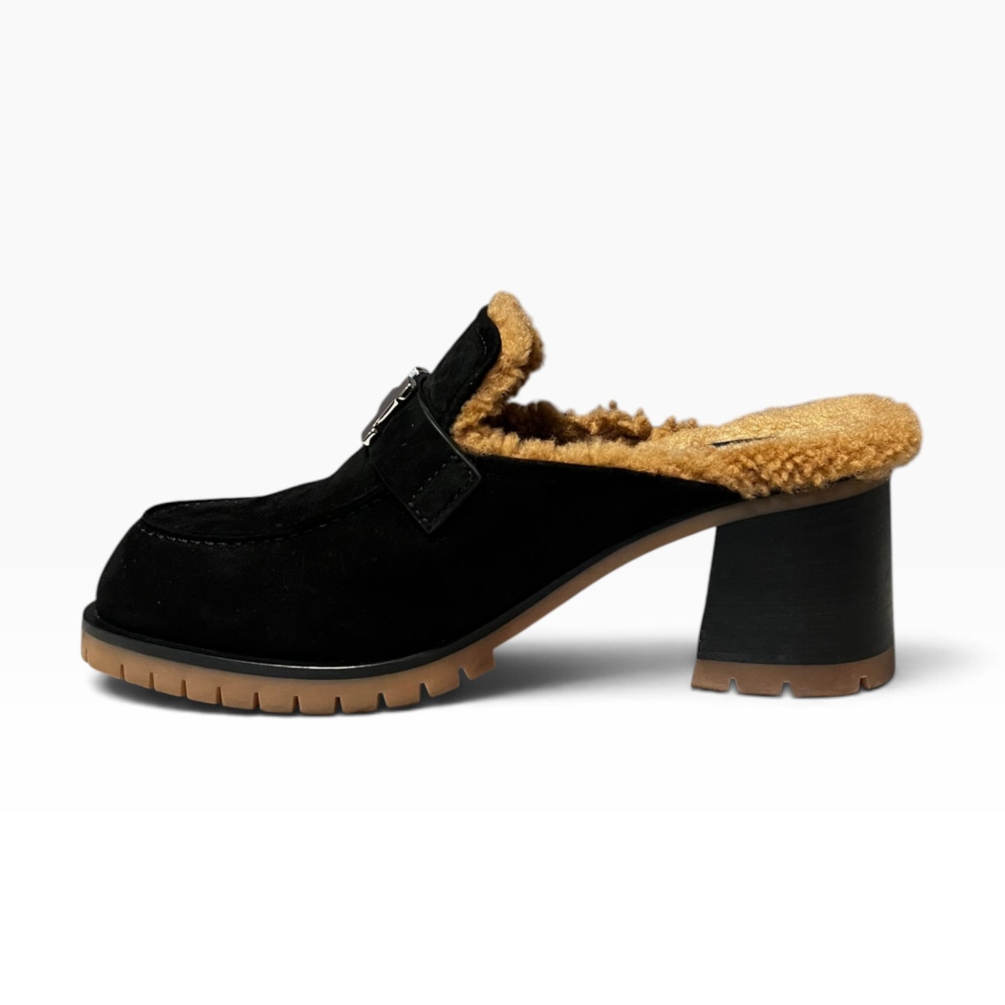 HERMES Flore 60 Shearling Suede Mules | 37.5