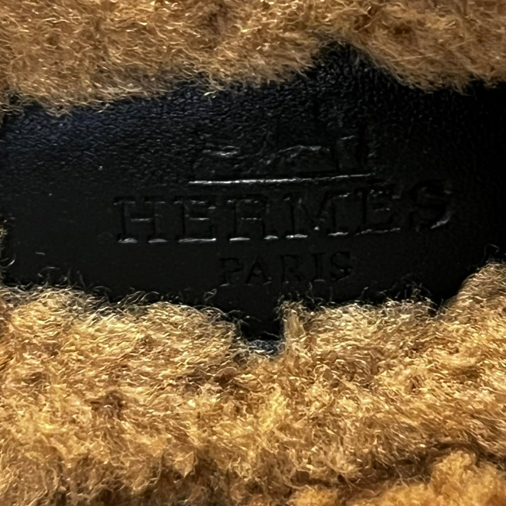HERMES Flore 60 Shearling Suede Mules | 37.5