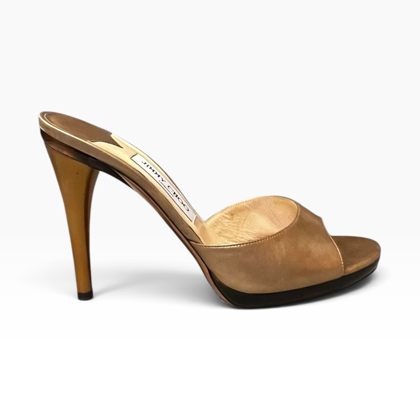 JIMMY CHOO Metallic Mules in Gold | 40