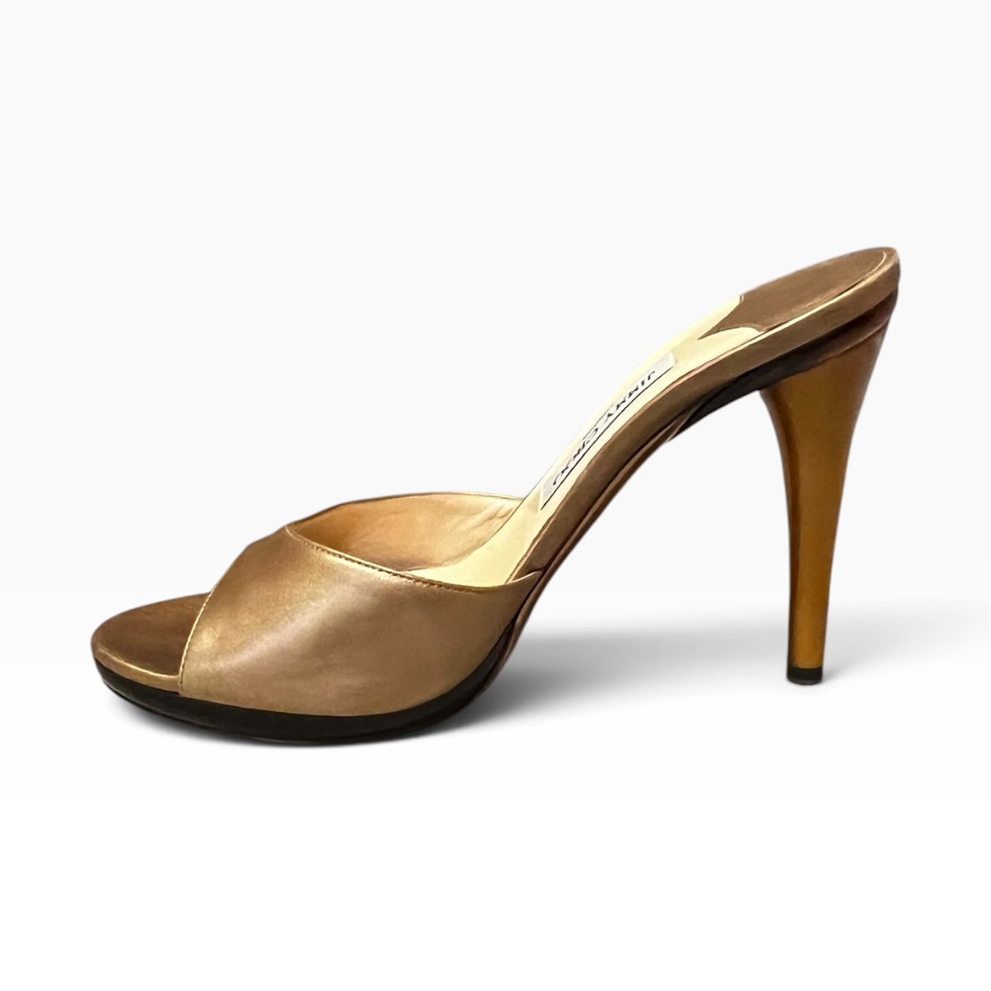JIMMY CHOO Metallic Mules in Gold | 40