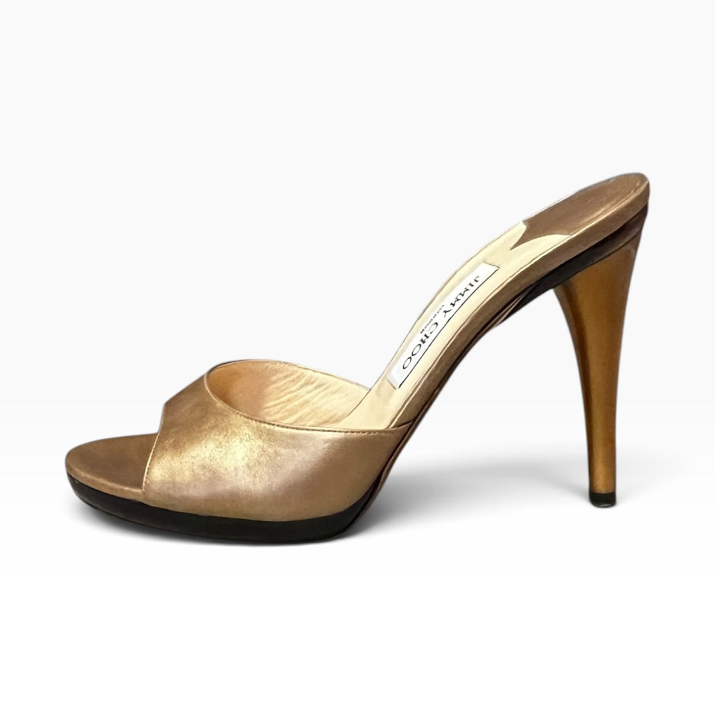 JIMMY CHOO Metallic Mules in Gold | 40