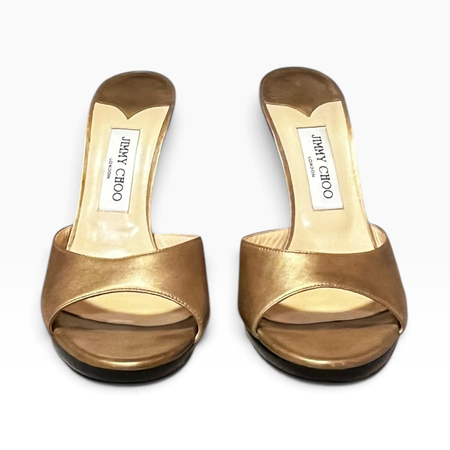 JIMMY CHOO Metallic Mules in Gold | 40