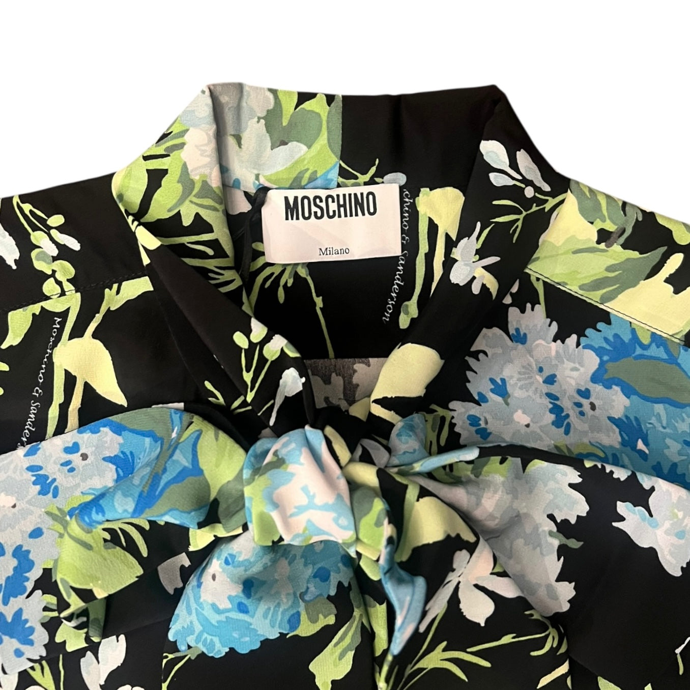 MOSCHINO Floral Tie Neck Blouse |
