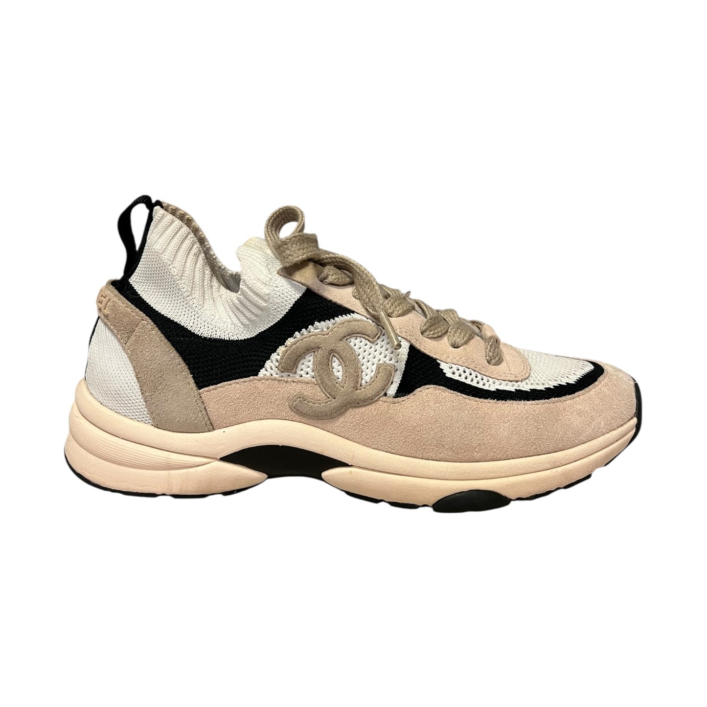 CHANEL CC Suede Sneakers | 39.5