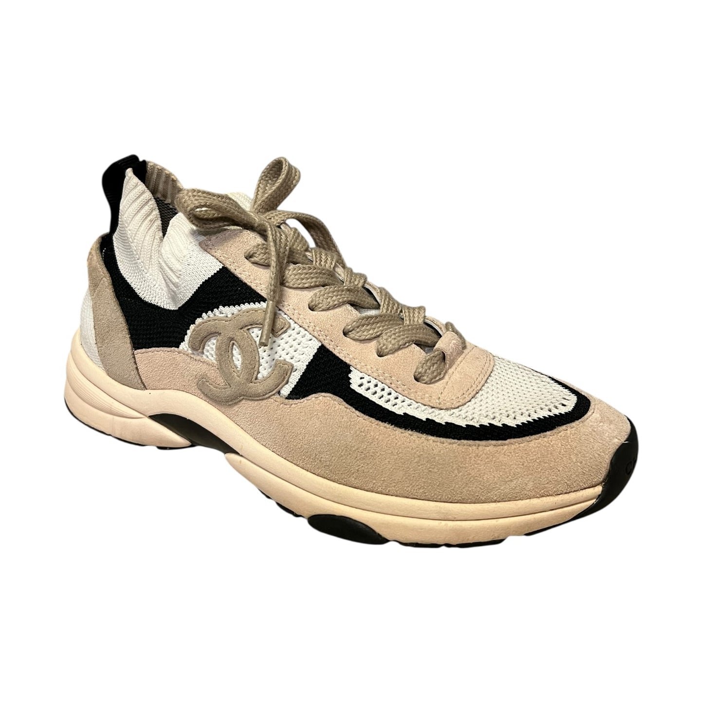 CHANEL CC Suede Sneakers | 39.5