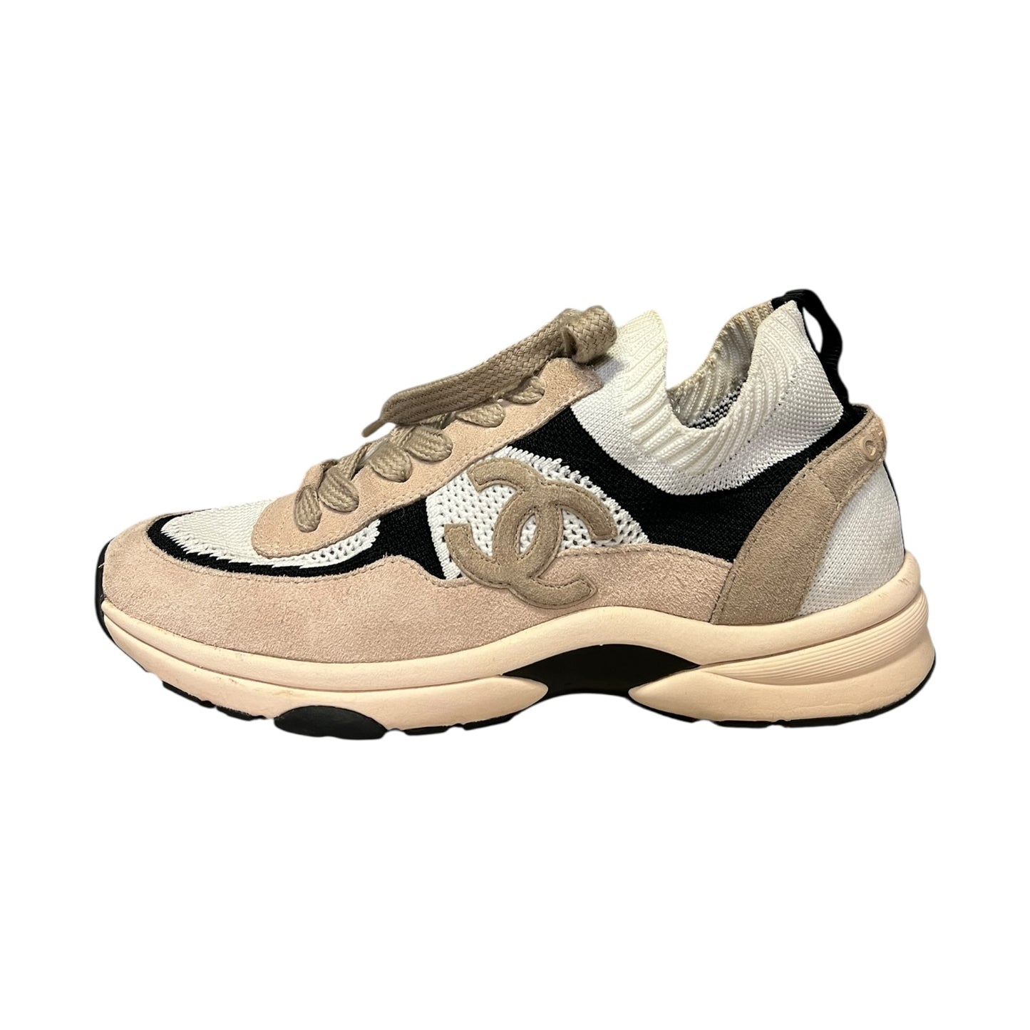 CHANEL CC Suede Sneakers | 39.5