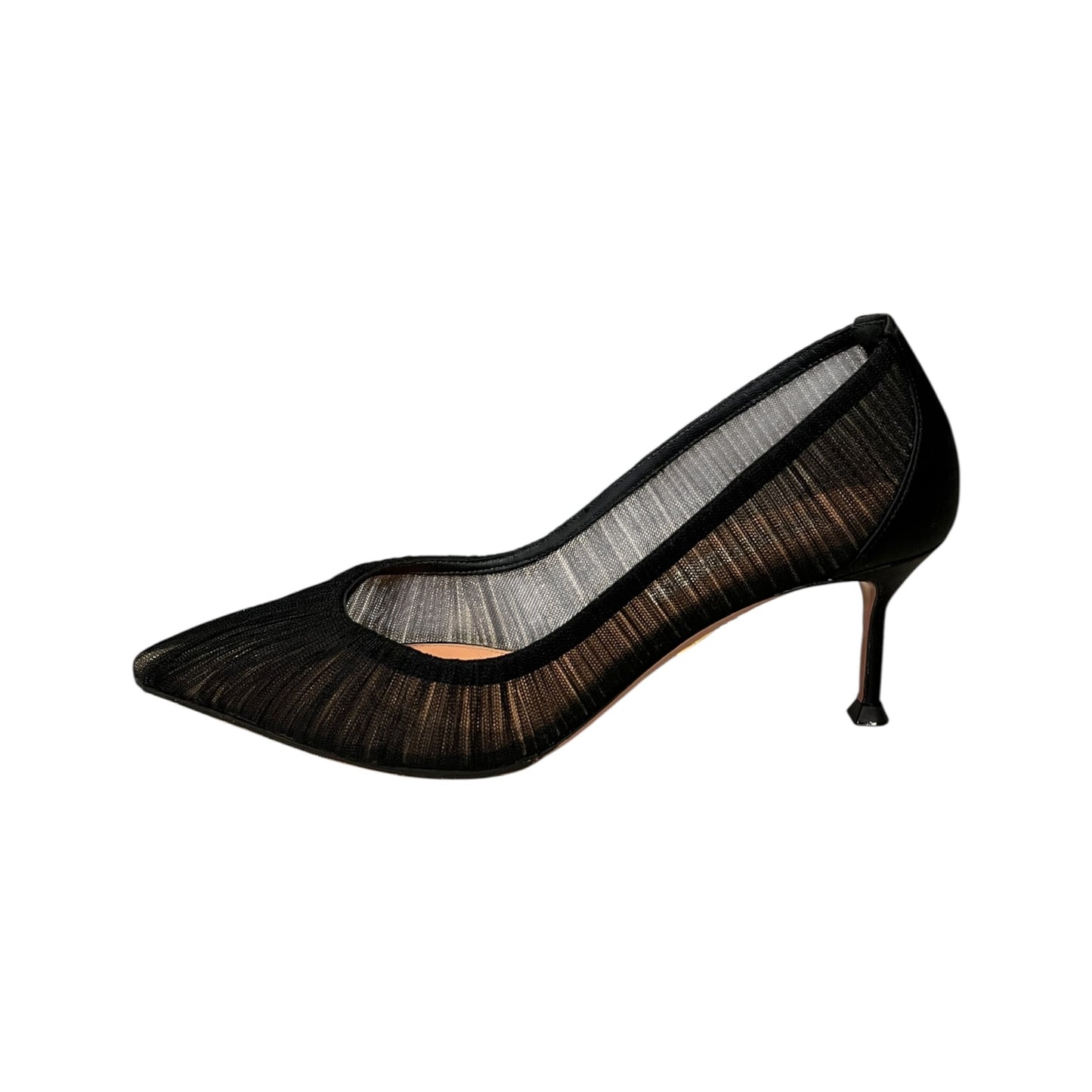 AQUAZZURA Ruched Mid Heel Pumps in Black | 36
