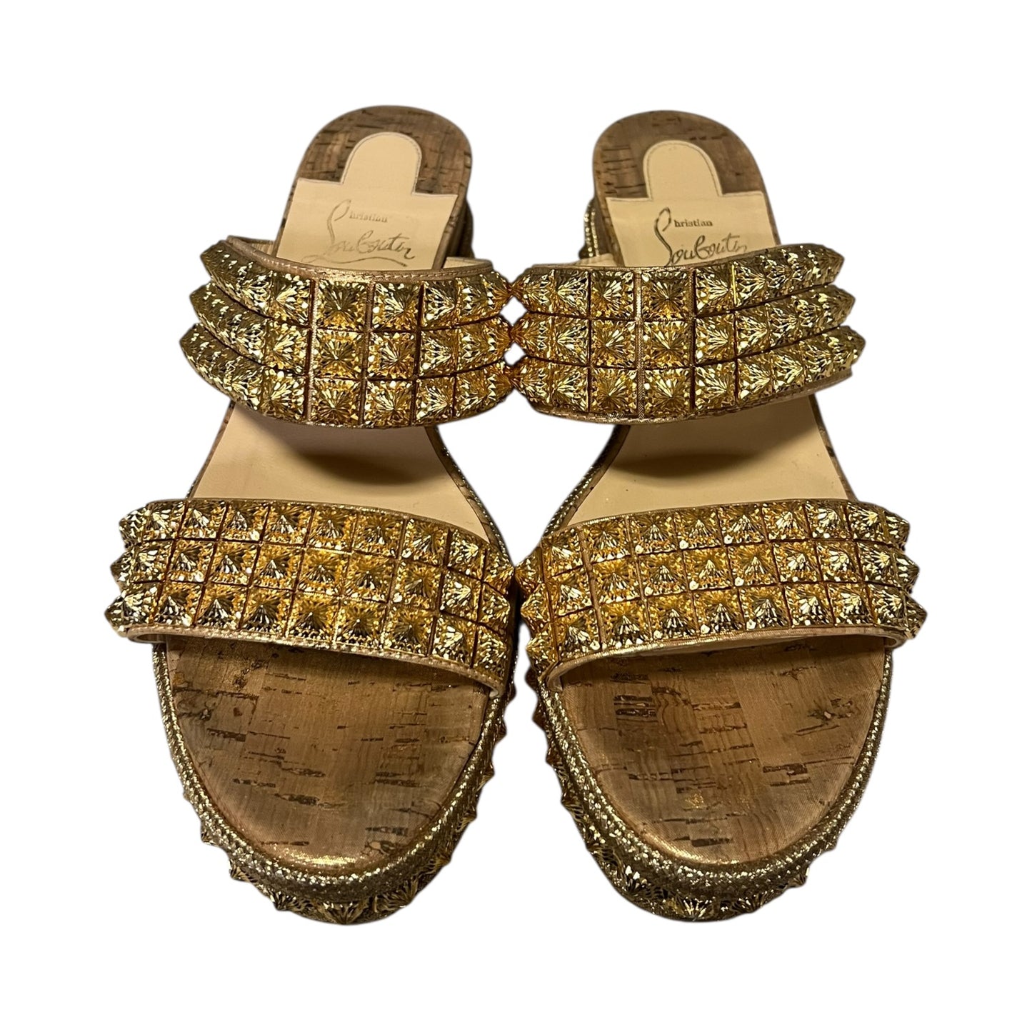 CHRISTIAN LOUBOUTIN Eco Spike Wedge Sandals | 39