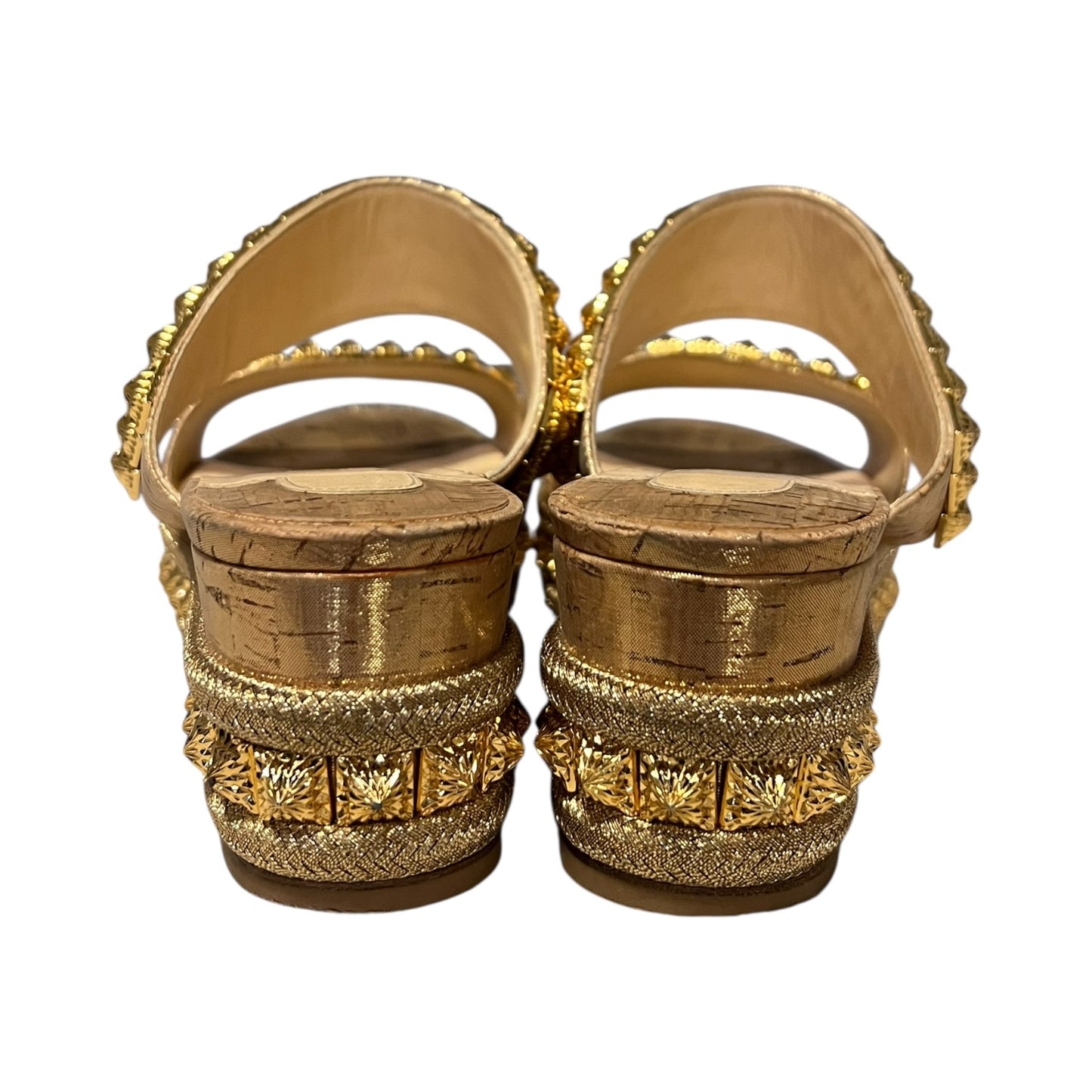CHRISTIAN LOUBOUTIN Eco Spike Wedge Sandals | 39