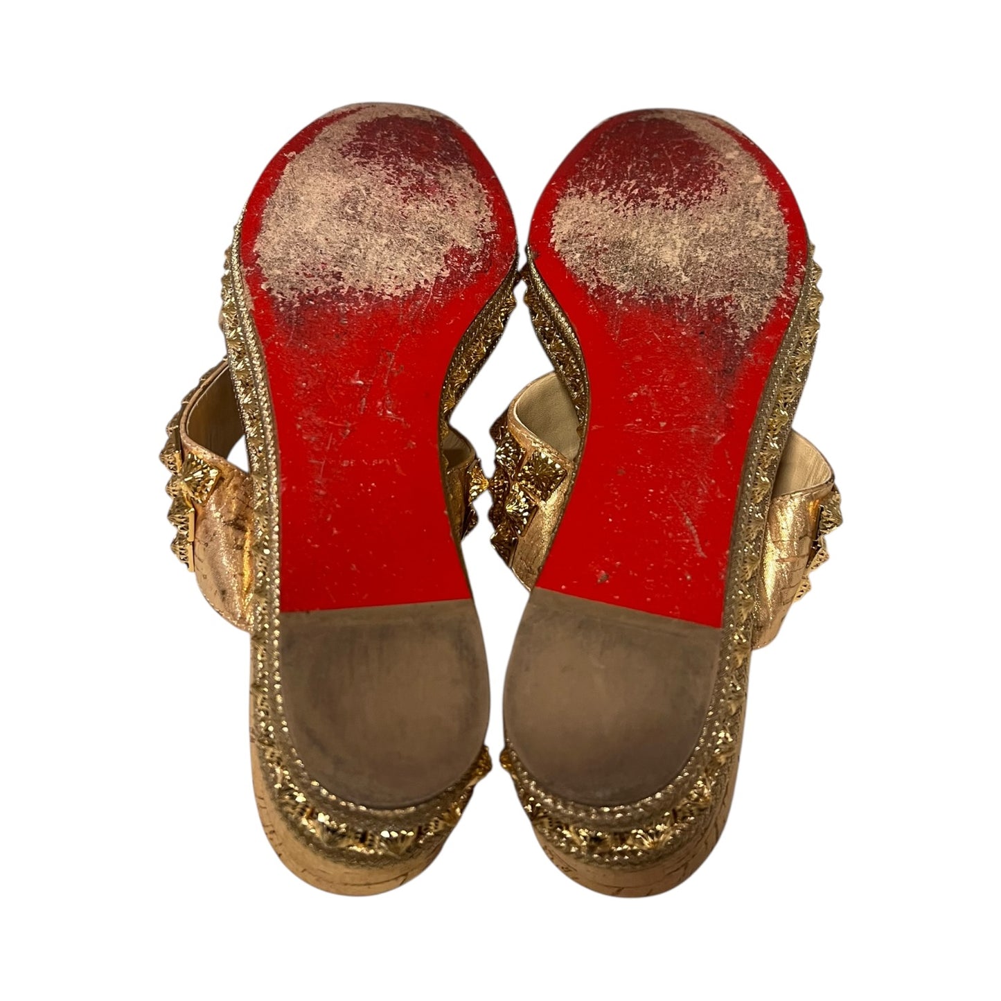 CHRISTIAN LOUBOUTIN Eco Spike Wedge Sandals | 39