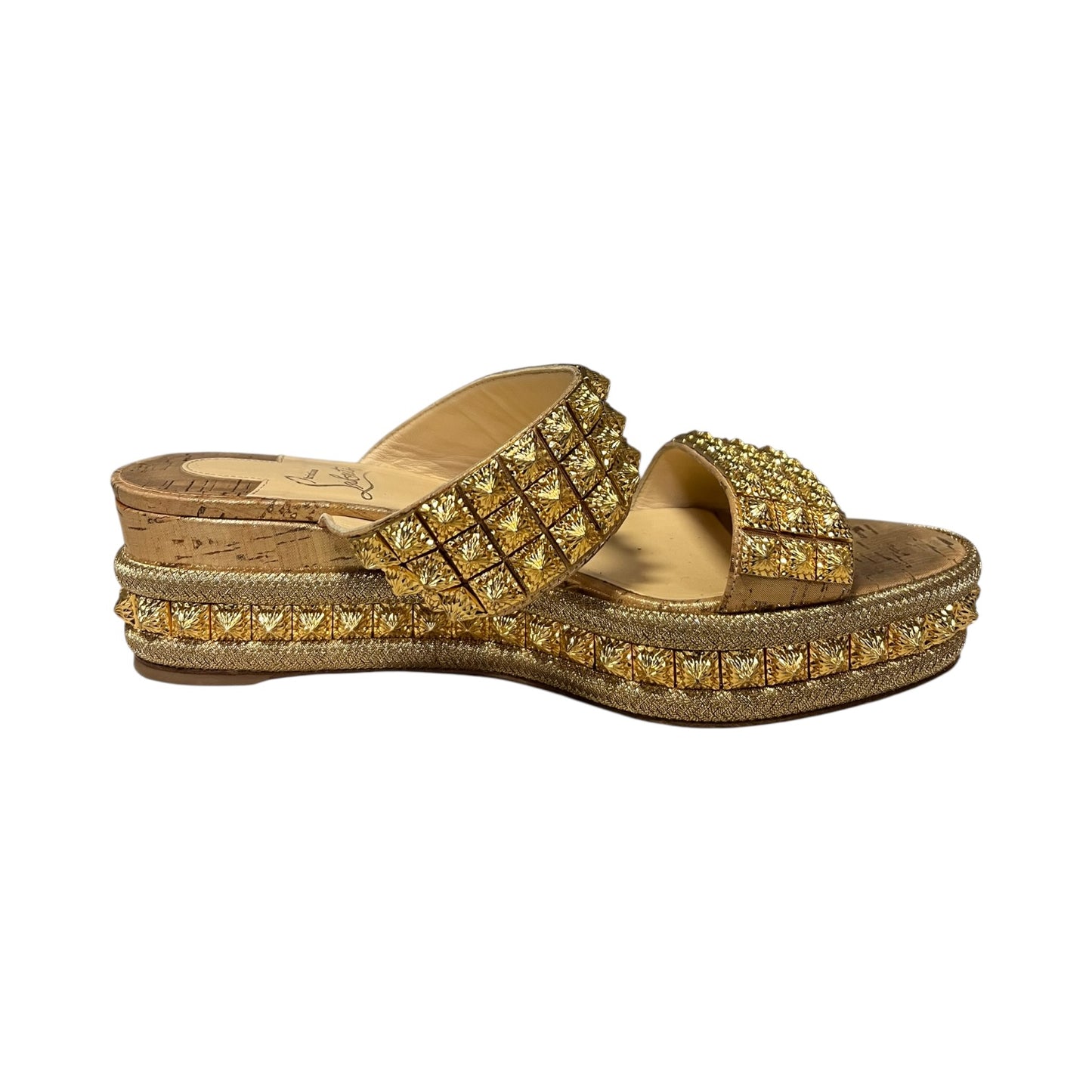 CHRISTIAN LOUBOUTIN Eco Spike Wedge Sandals | 39