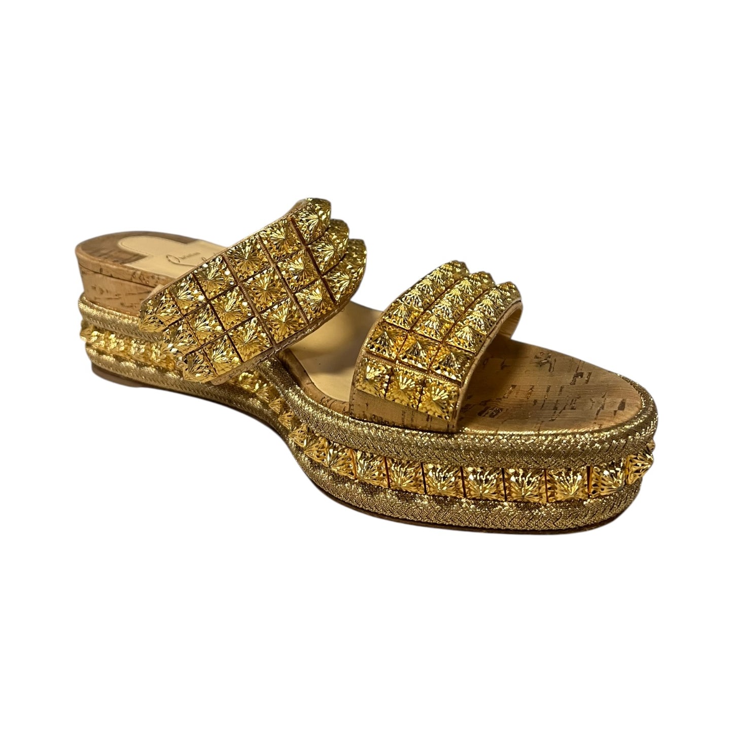 CHRISTIAN LOUBOUTIN Eco Spike Wedge Sandals | 39