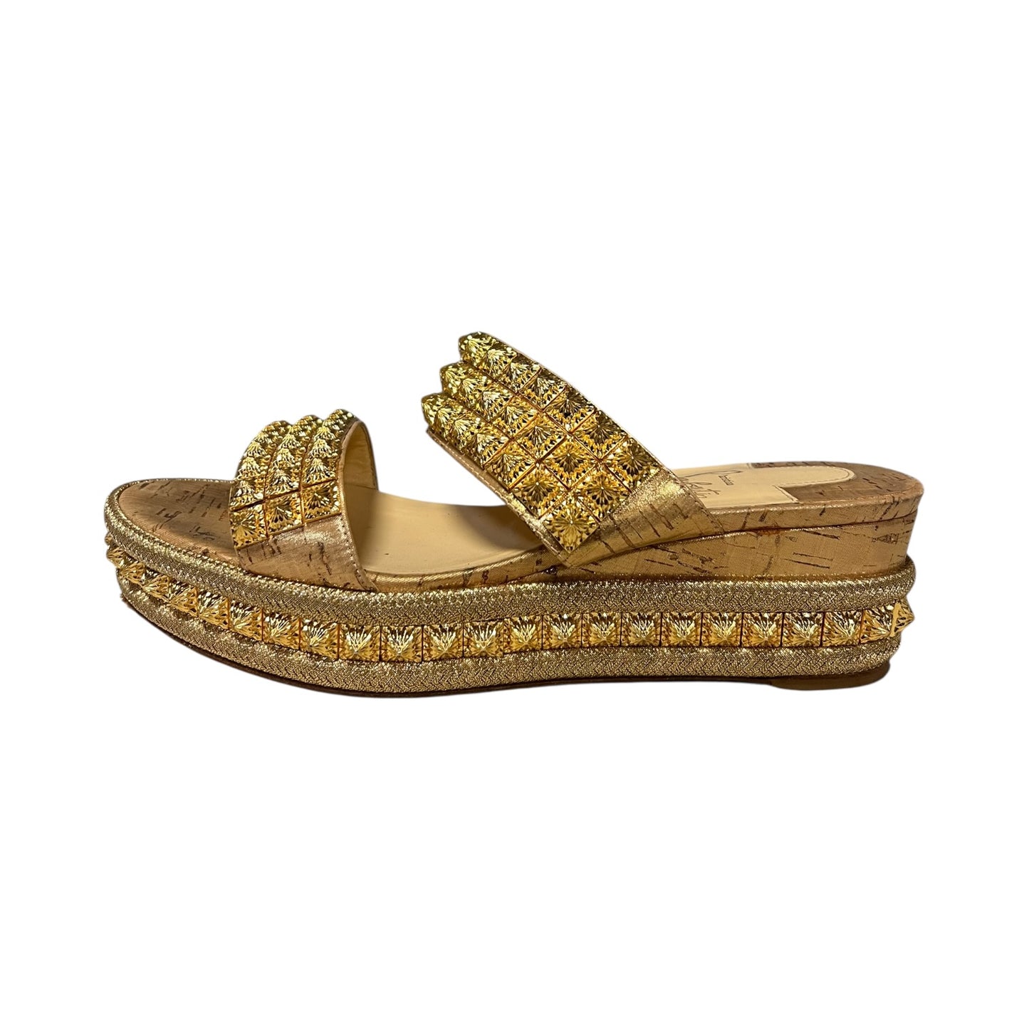 CHRISTIAN LOUBOUTIN Eco Spike Wedge Sandals | 39