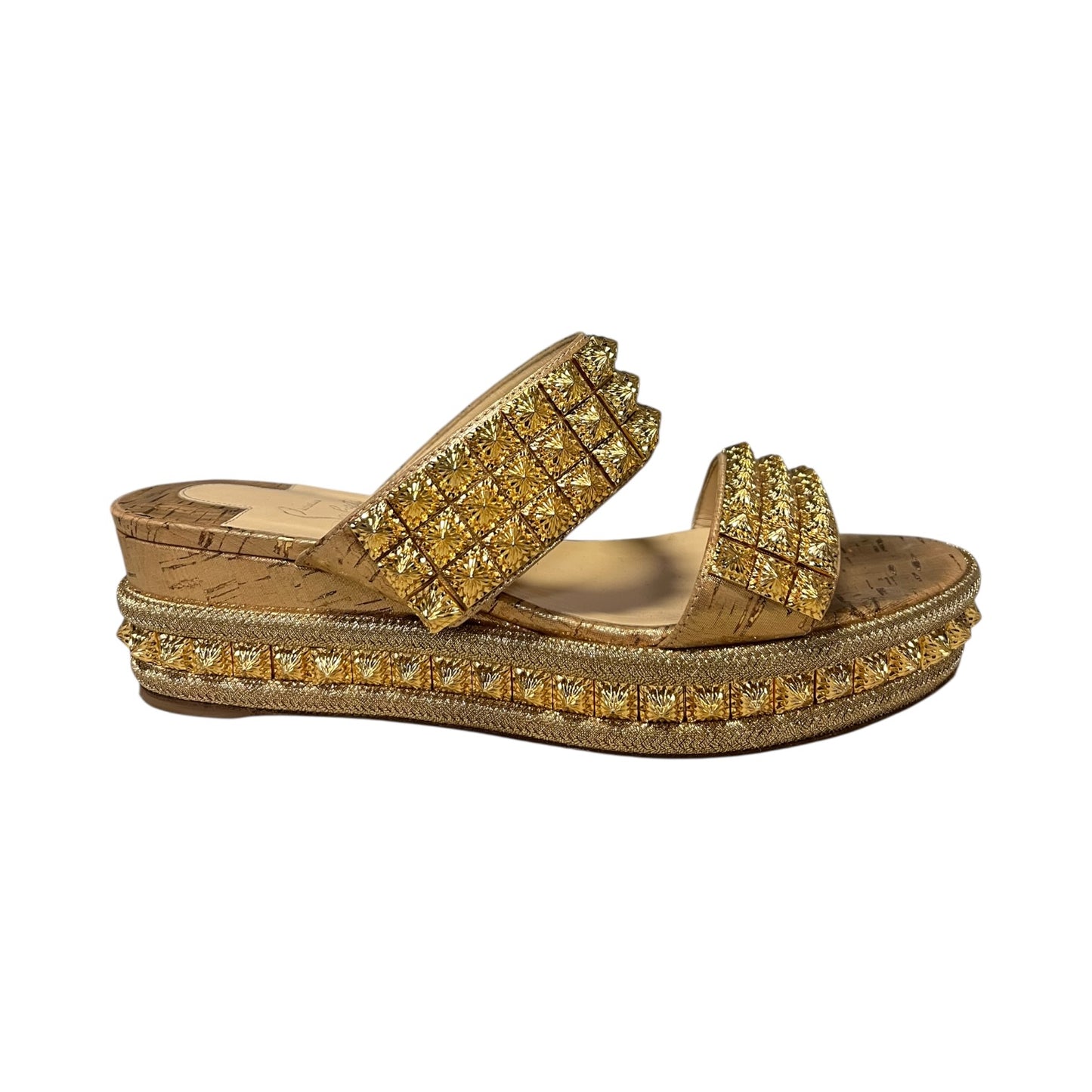 CHRISTIAN LOUBOUTIN Eco Spike Wedge Sandals | 39