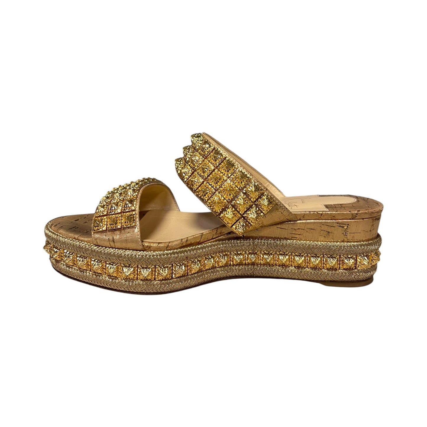 CHRISTIAN LOUBOUTIN Eco Spike Wedge Sandals | 39