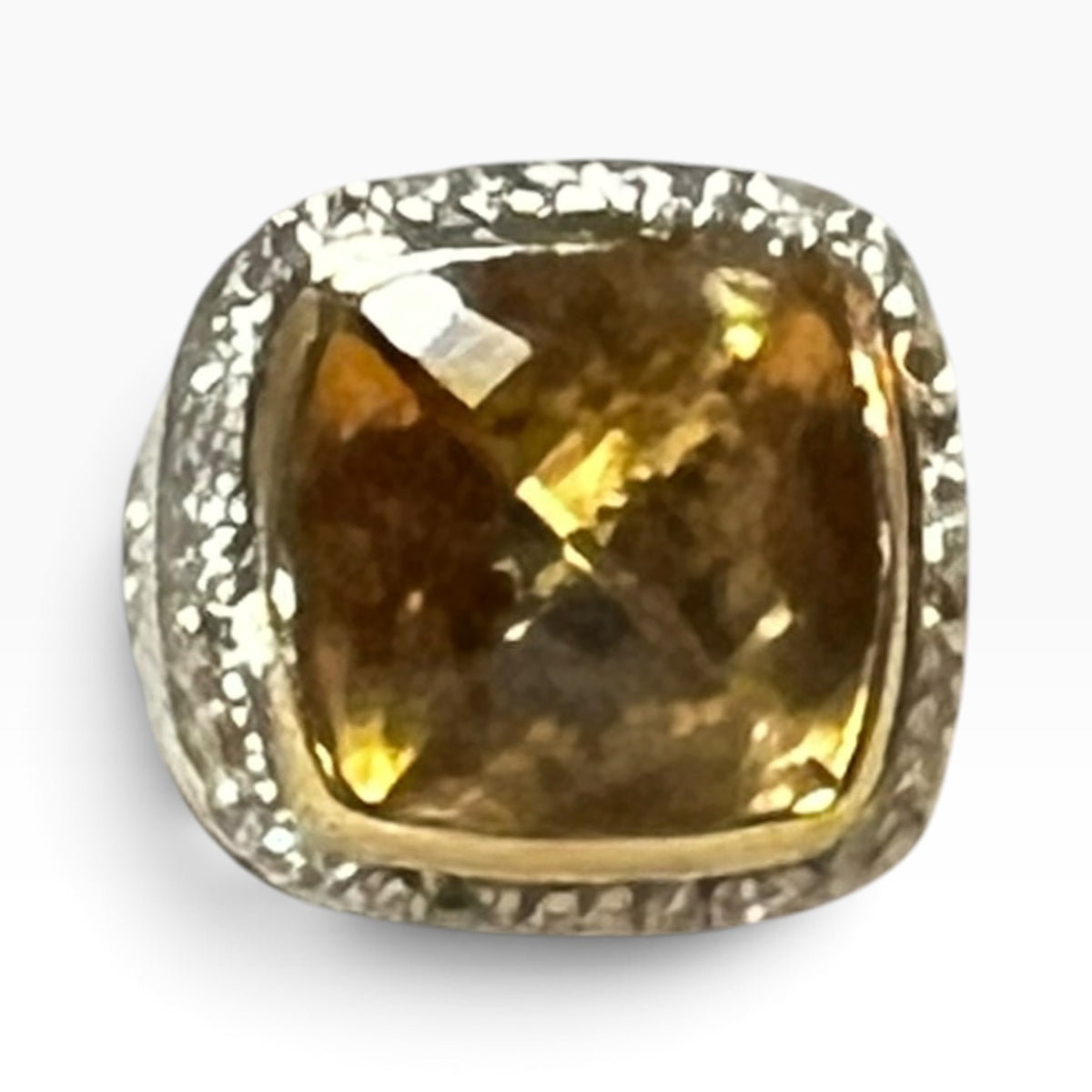 DAVID YURMAN Albion Citrine + Pave Diamond Ring