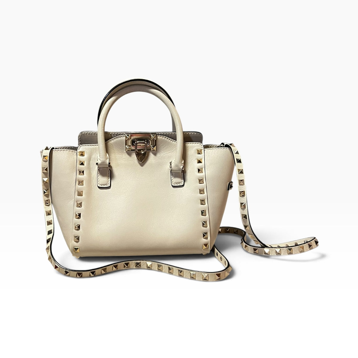 VALENTINO Trapeze Rockstud Top Handle Crossbody Bag