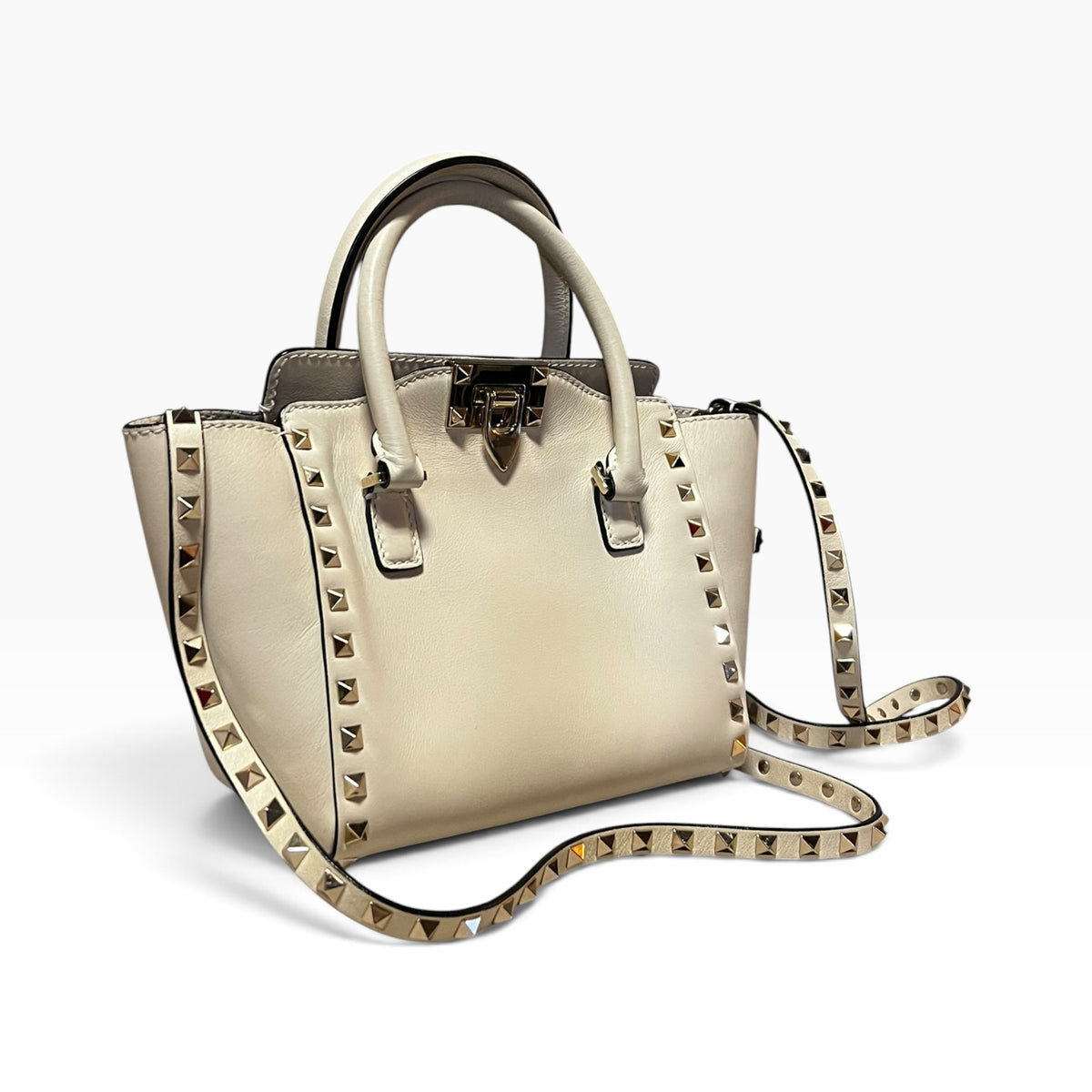 VALENTINO Trapeze Rockstud Top Handle Crossbody Bag