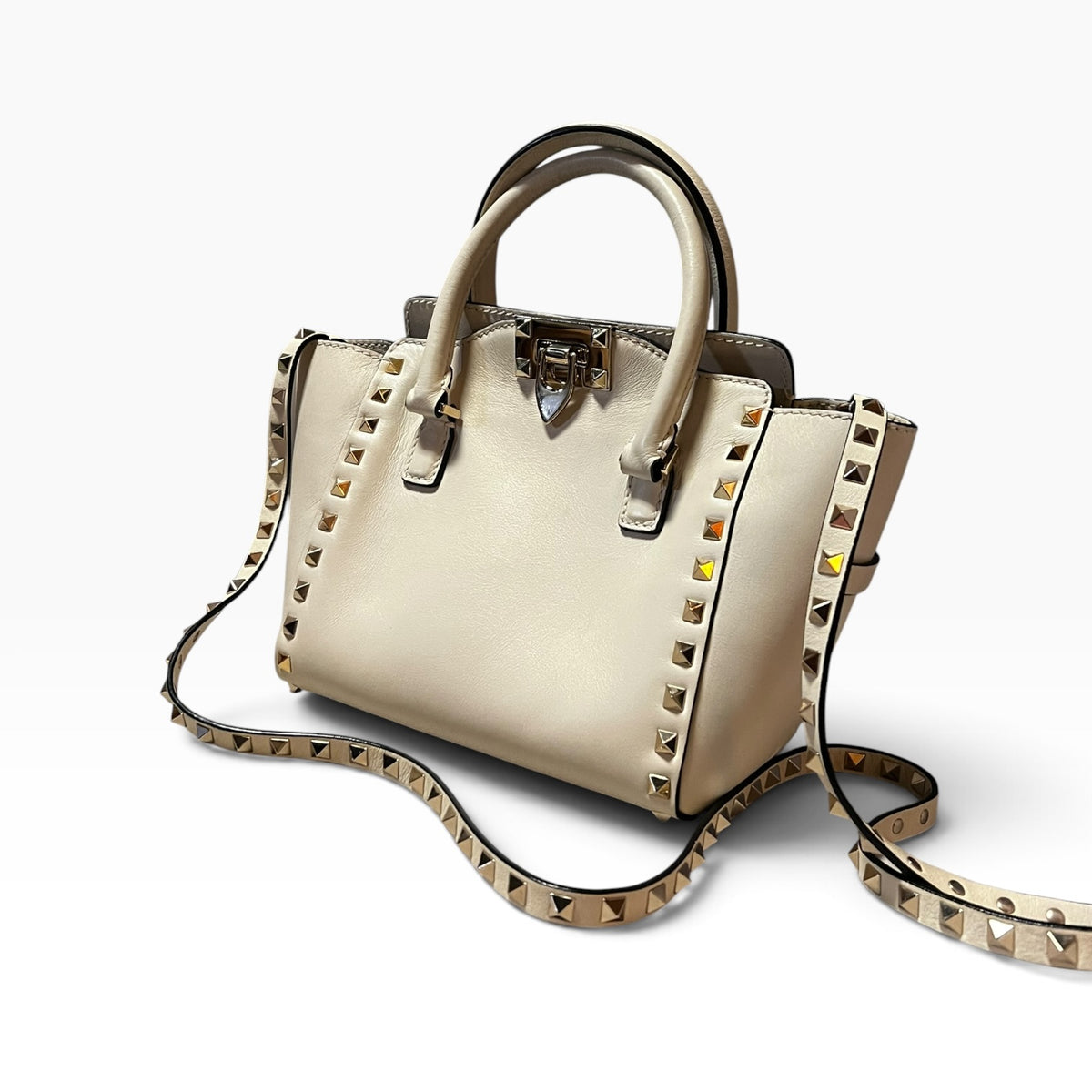 VALENTINO Trapeze Rockstud Top Handle Crossbody Bag