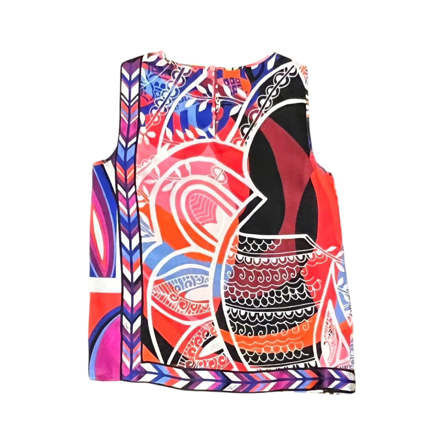 EMILIO PUCCI Silk Print Sleeveless Blouse