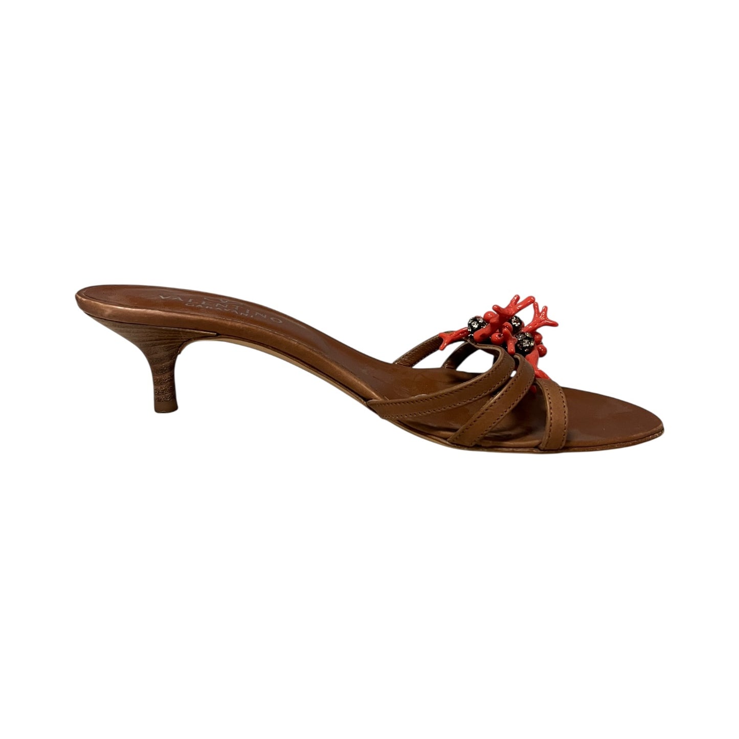 VALENTINO Coral Embellished Kitten Heel Sandals | 35.5