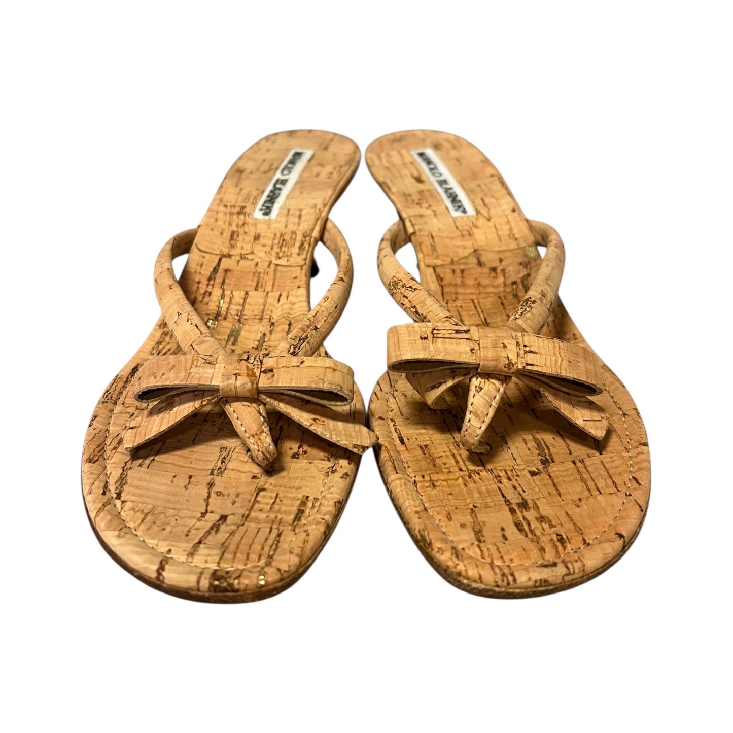 MANOLO BLAHNIK Cork Kitten Heel Sandal | 35.5