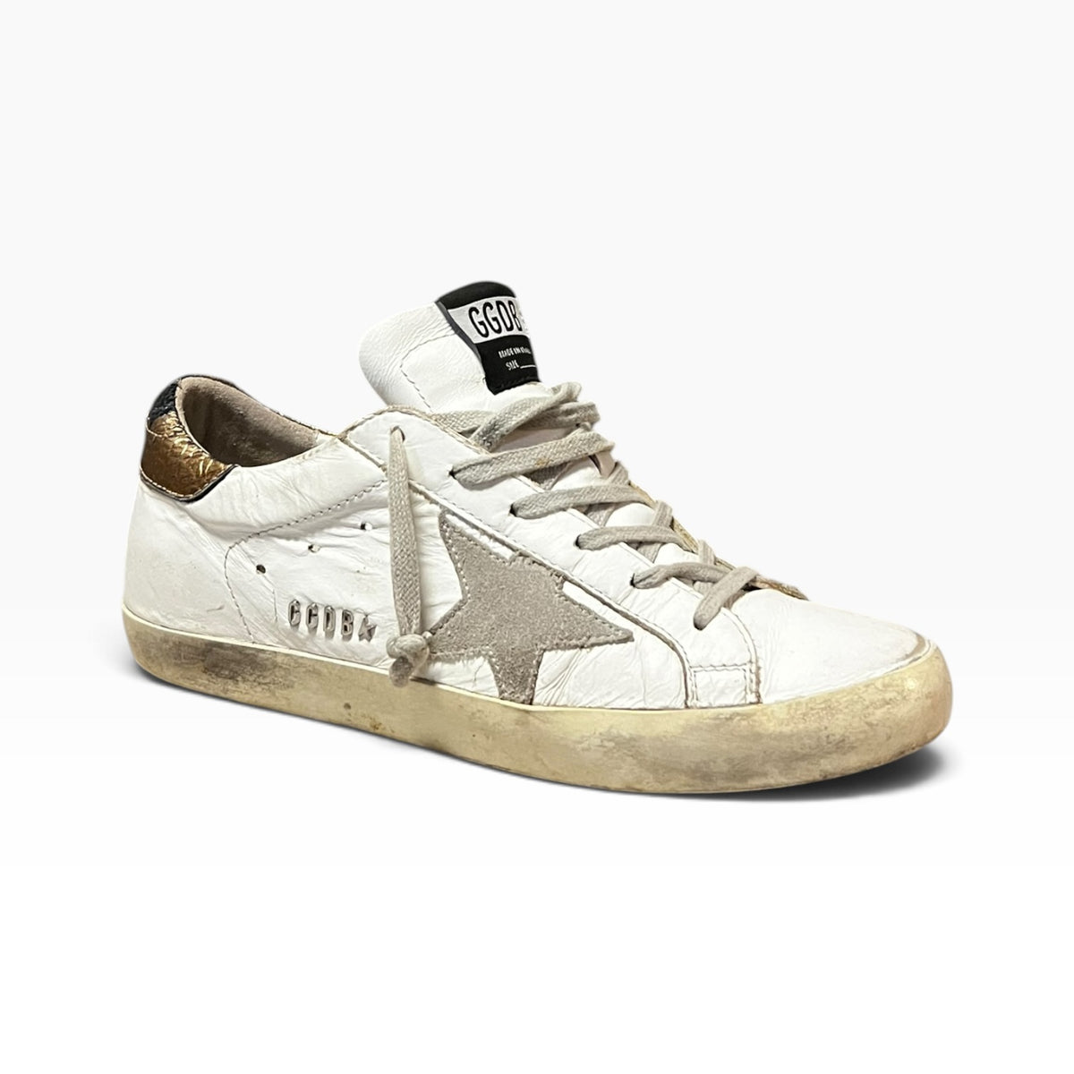 GOLDEN GOOSE SuperStar Sneakers in White & Gold | 39