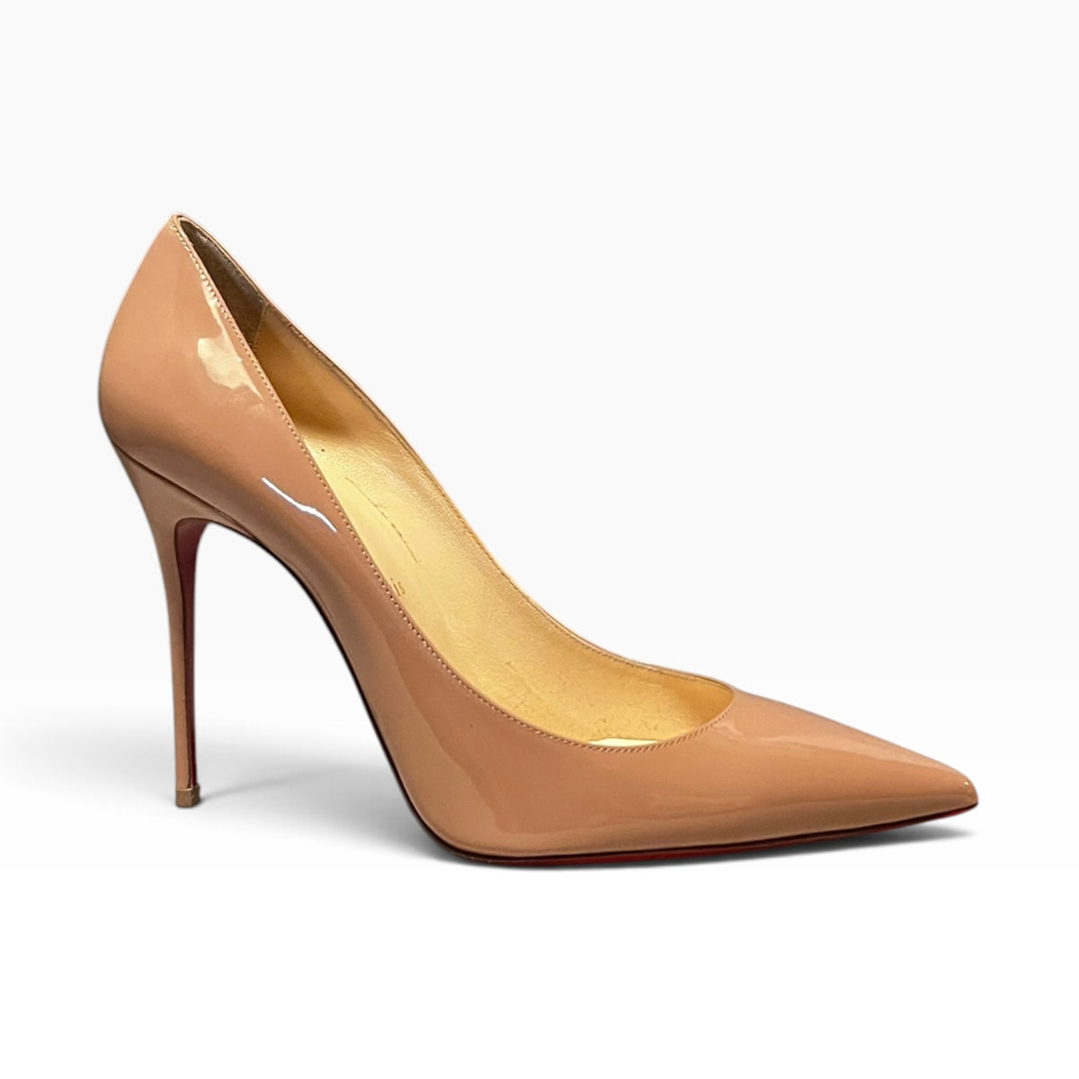CHRISTIAN LOUBOUTIN Patent Kate 100 Pumps in Nude | 40.5