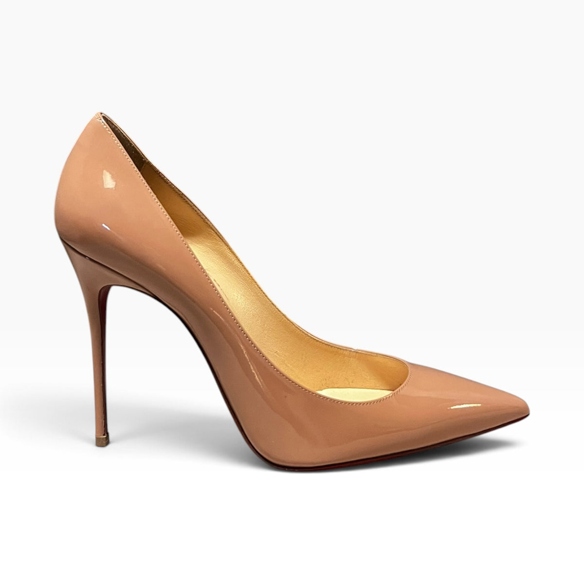 CHRISTIAN LOUBOUTIN Patent Kate 100 Pumps in Nude | 40.5