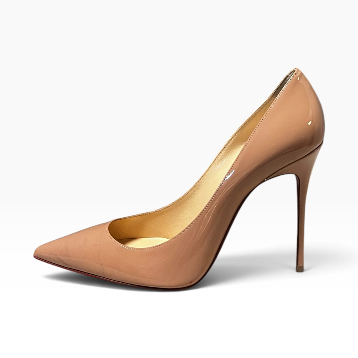 CHRISTIAN LOUBOUTIN Patent Kate 100 Pumps in Nude | 40.5