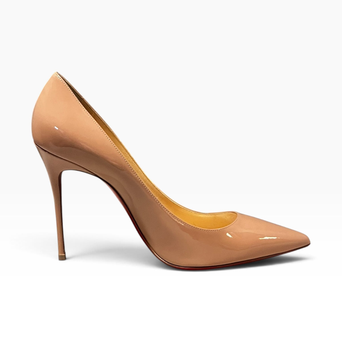 CHRISTIAN LOUBOUTIN Patent Kate 100 Pumps in Nude | 40.5