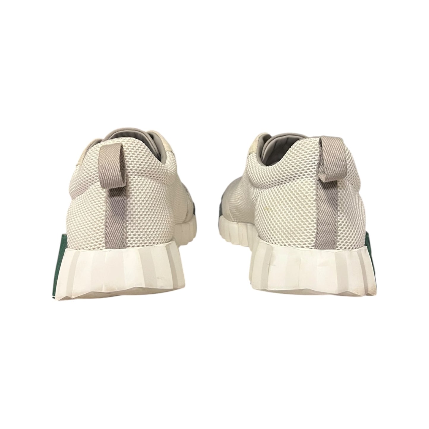 HERMES Bouncing Sneakers  in White & Green| 43