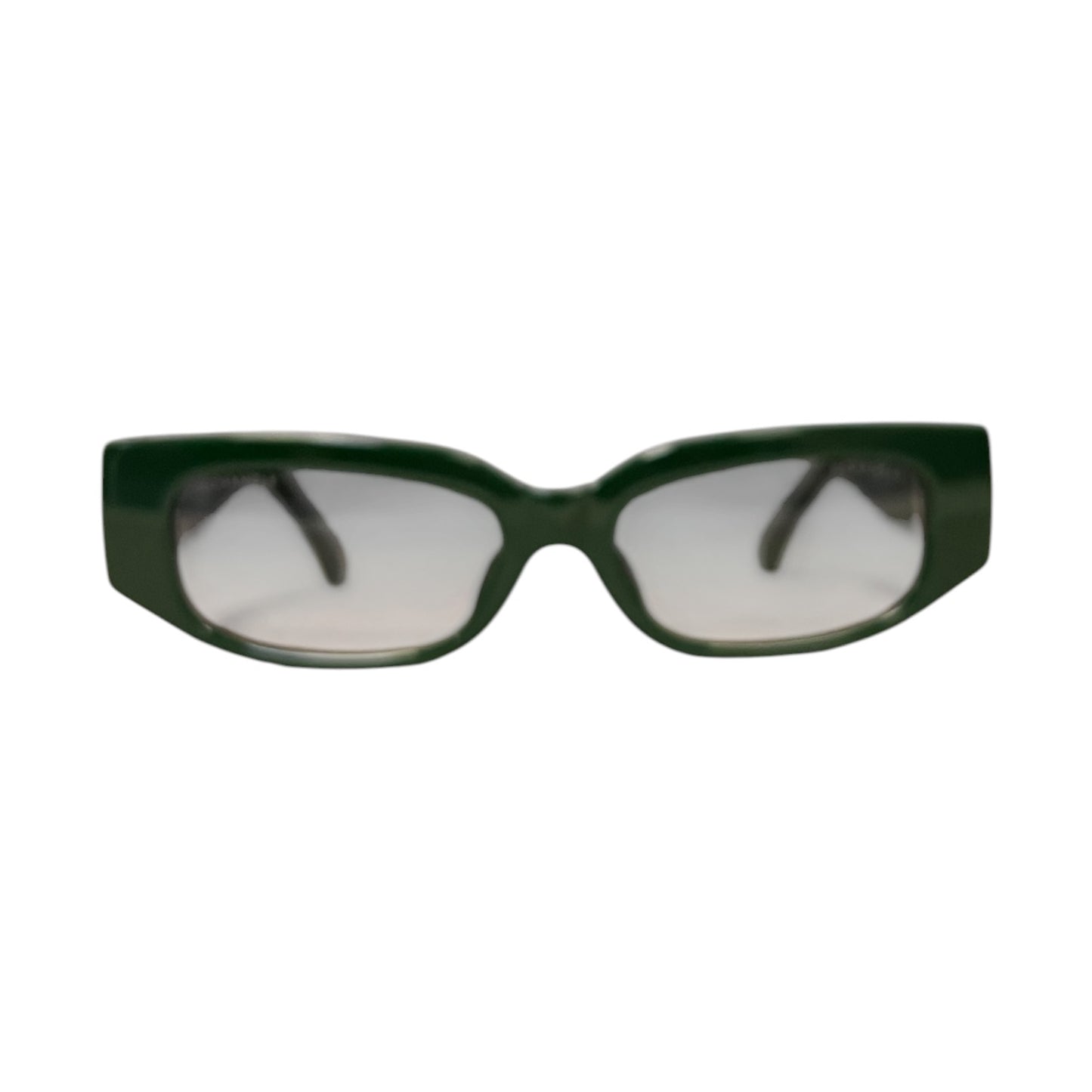CHANEL CC Glass Pearl Sunglasses in Green