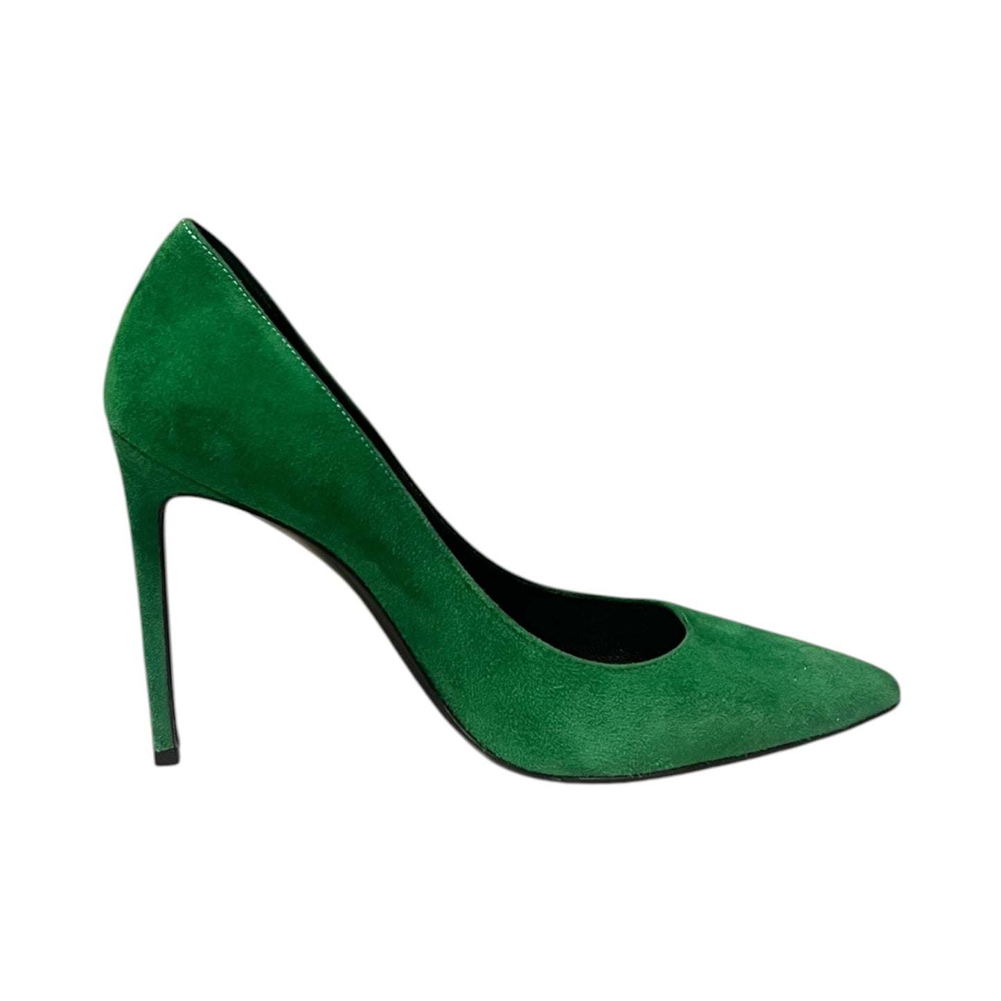 SAINT LAURENT Paris Suede Pumps in Green | 37.5