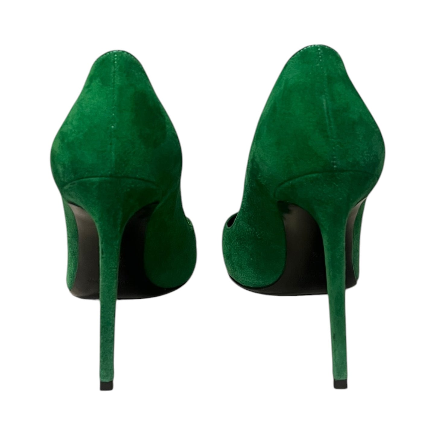 SAINT LAURENT Paris Suede Pumps in Green | 37.5