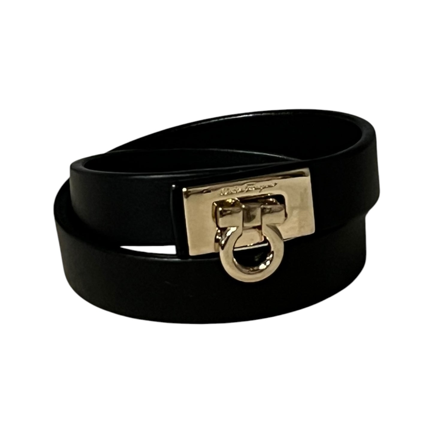 FERRAGAMO Gancini Double Tour Bracelet in Black