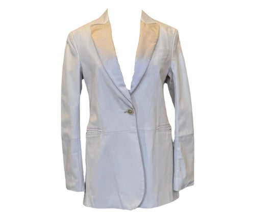 BRUNELLO CUCINELLI Leather Tux Jacket | Size 40