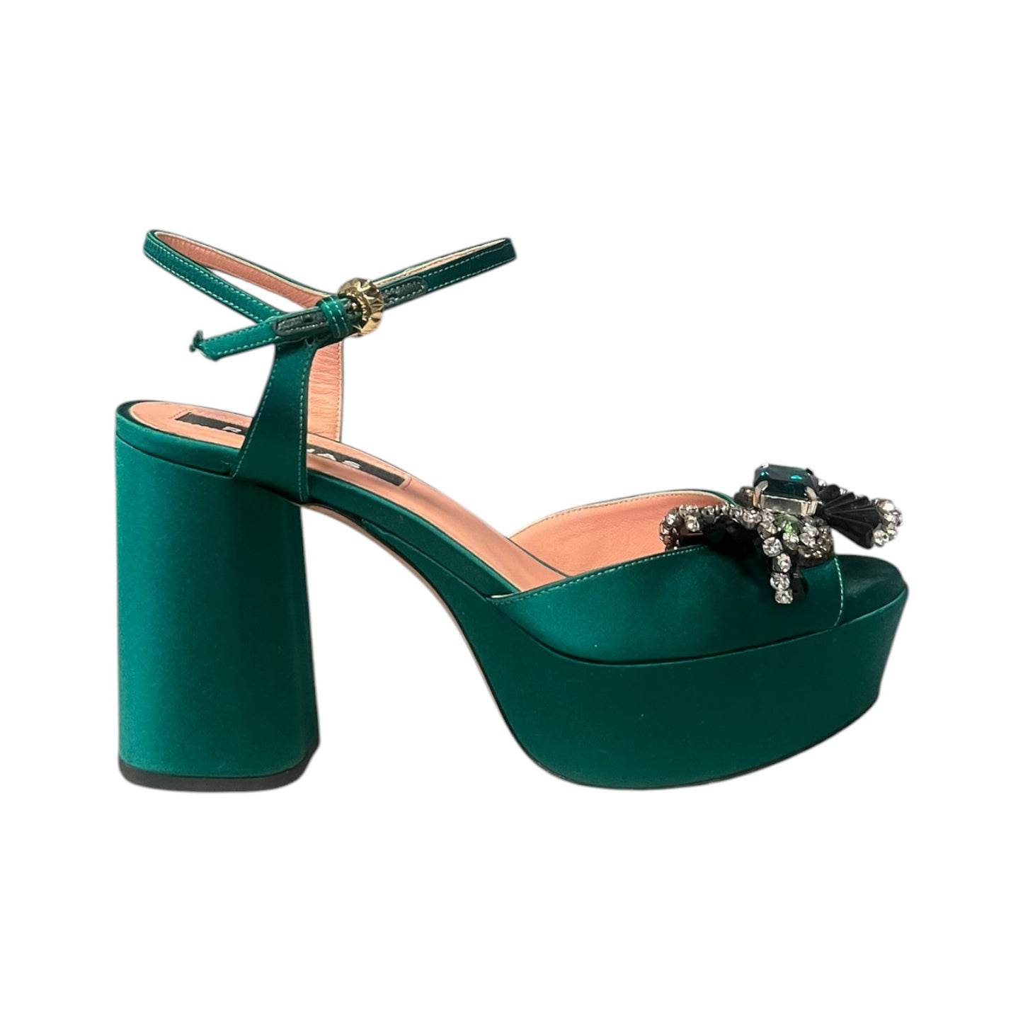 ROCHAS Jeweled Platform Sandal in Emerald | 37