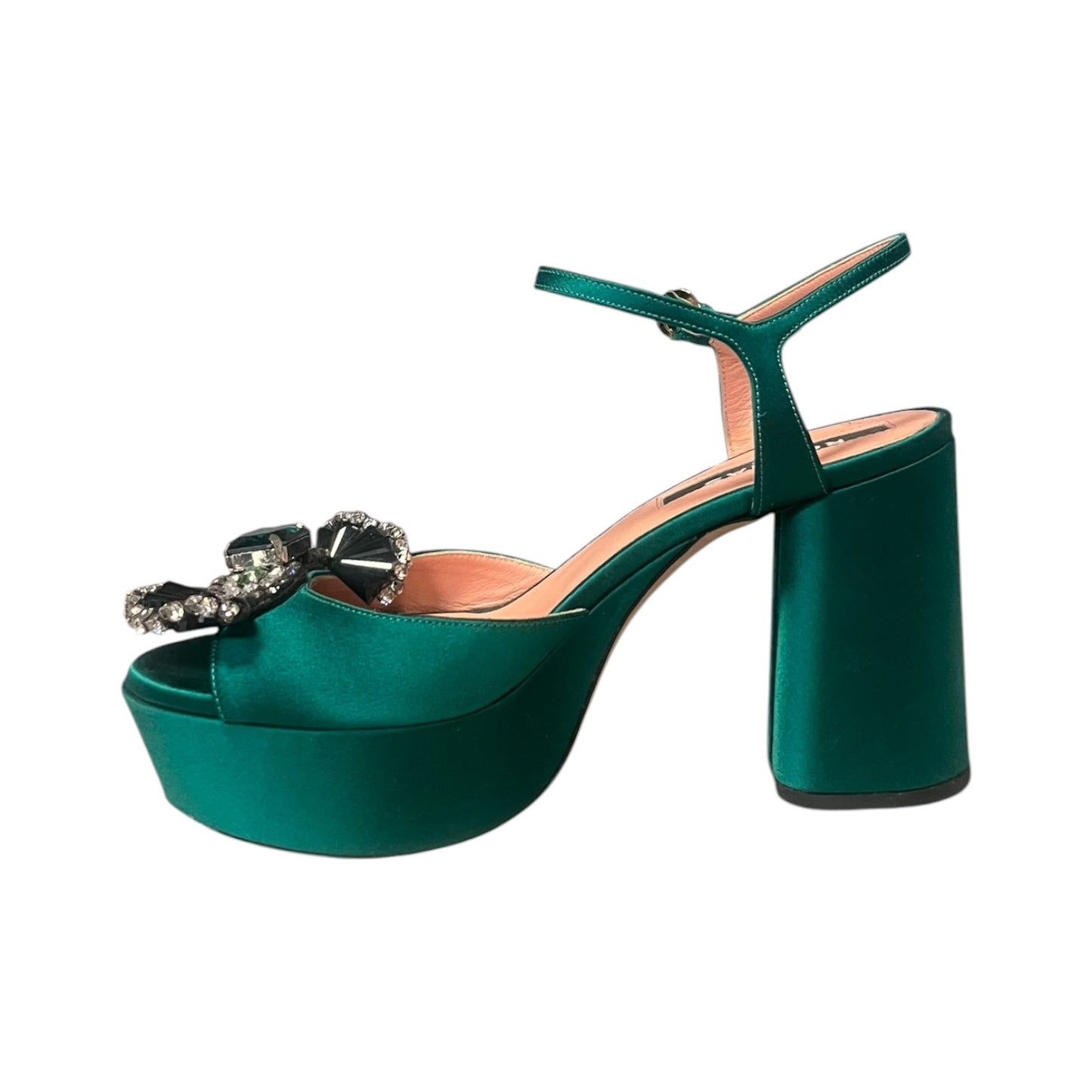 ROCHAS Jeweled Platform Sandal in Emerald | 37