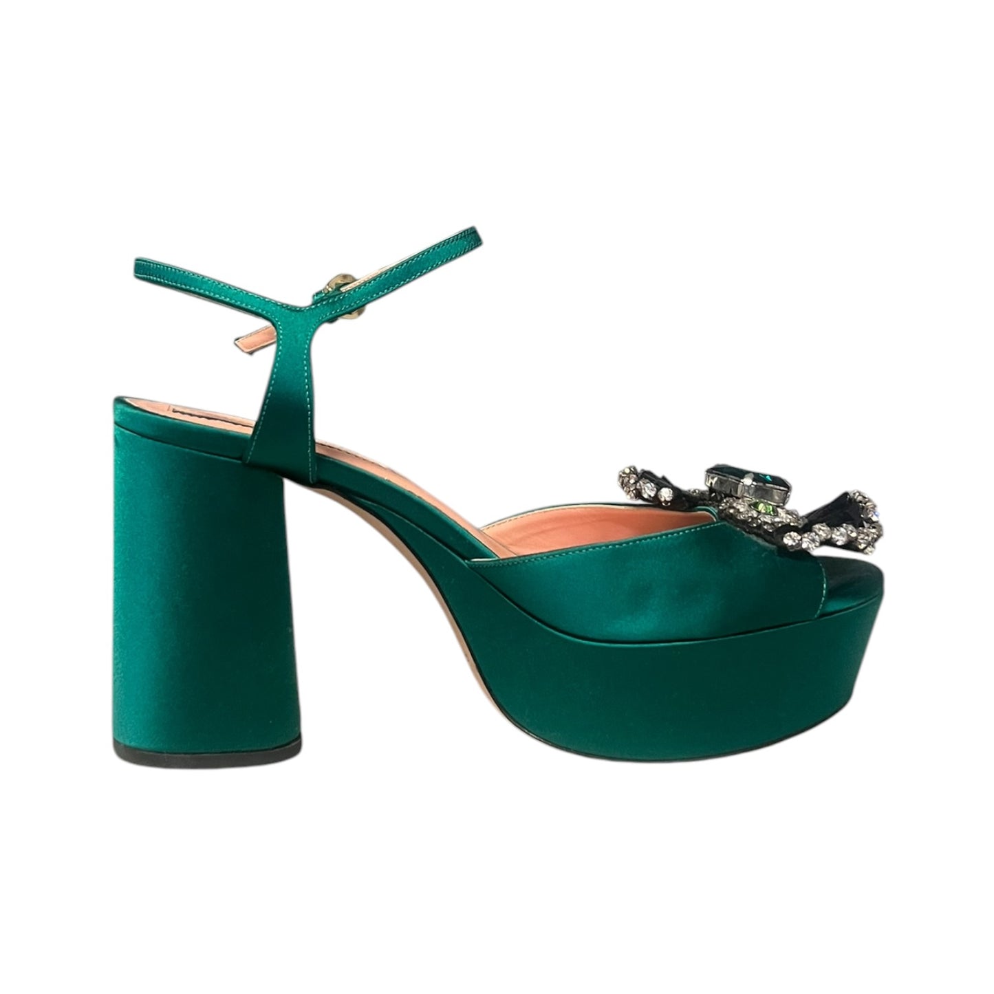 ROCHAS Jeweled Platform Sandal in Emerald | 37