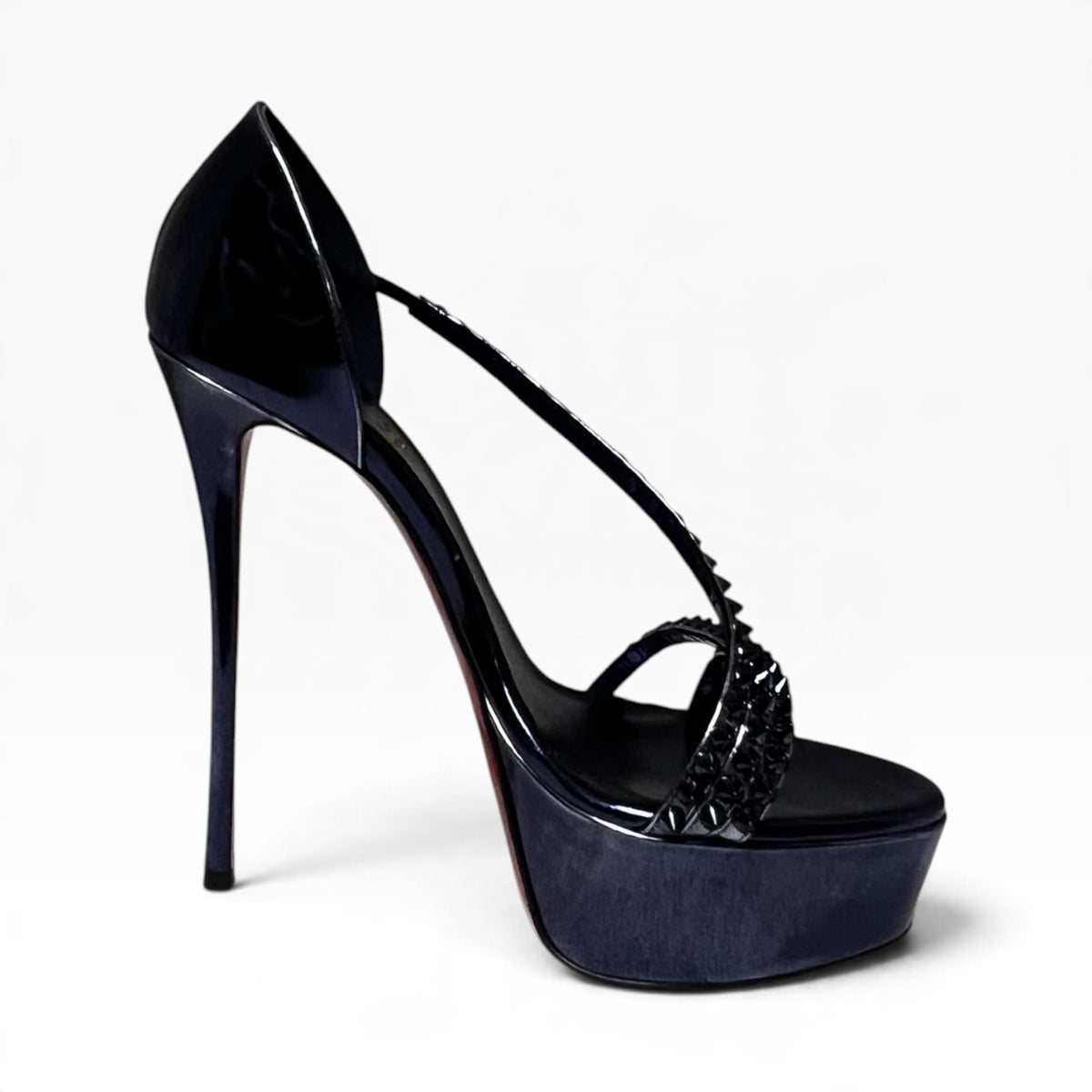 CHRISTIAN LOUBOUTIN So Spike Alta Sandals in Metallic Purple | 40